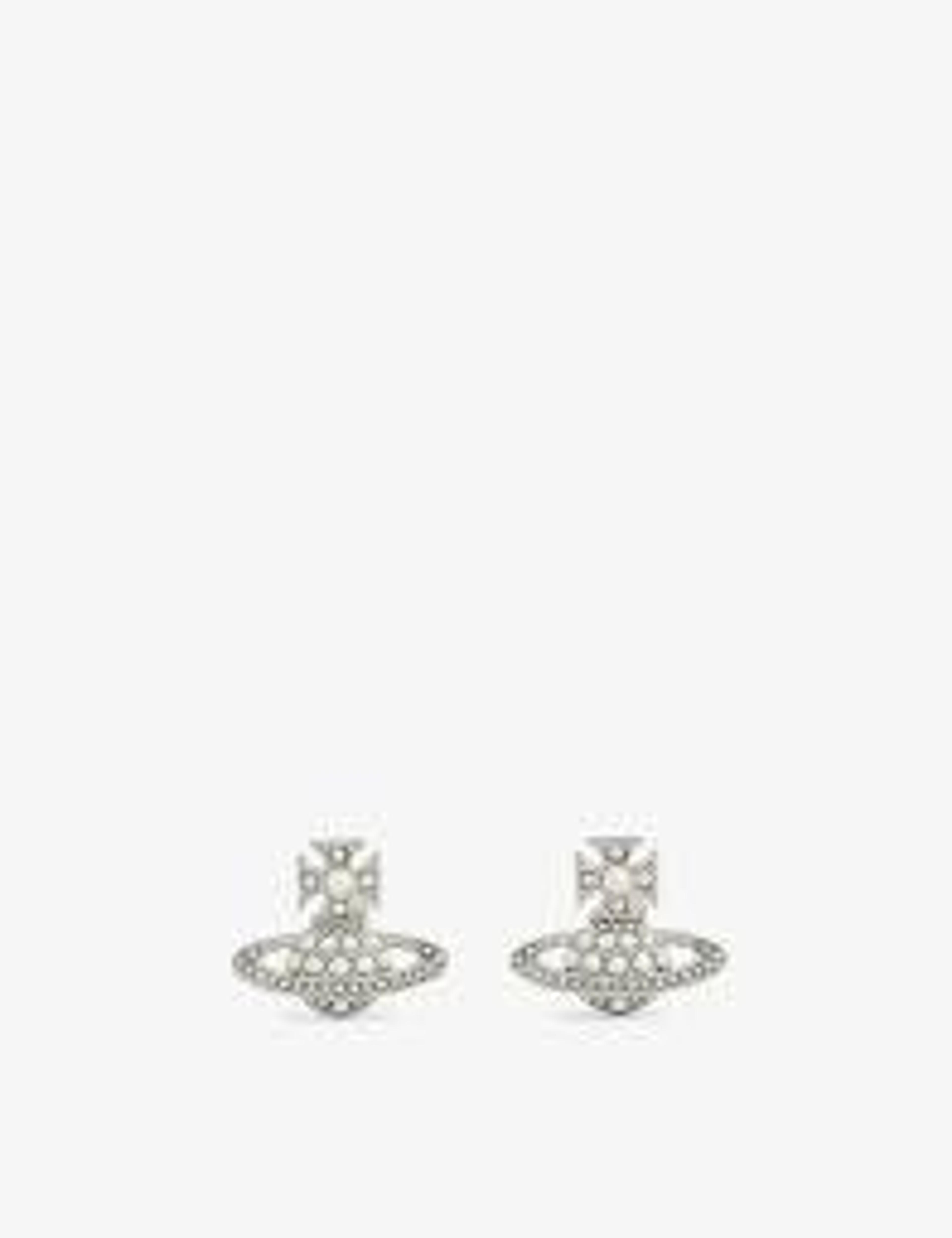 Vivienne Westwood Jewellery Womens Platinum / Cream Pearl Bas Relief Crystal-embellished Brass Earrings