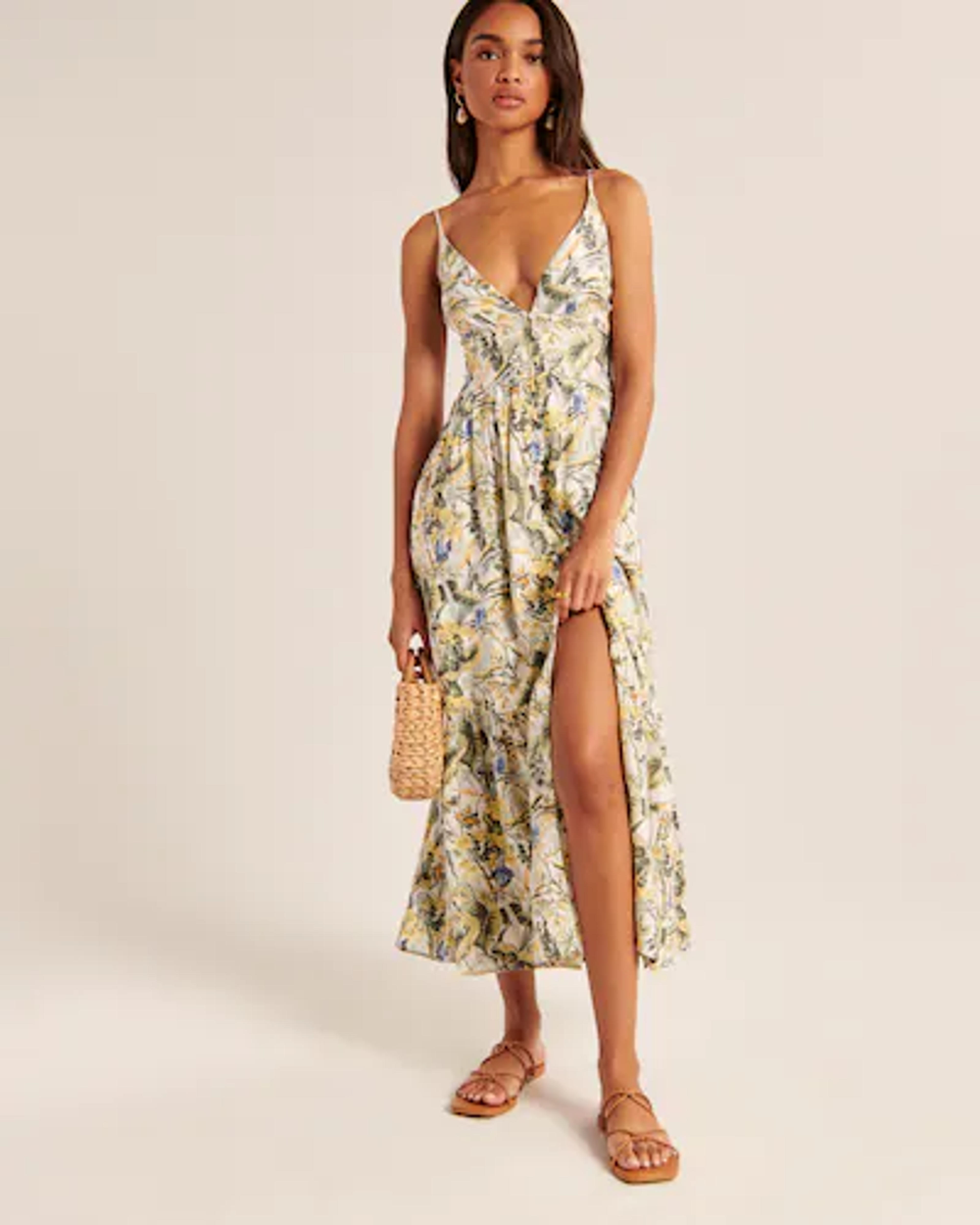 Women's Button-Through Maxi Dress | Women's Dresses & Jumpsuits | Abercrombie.com