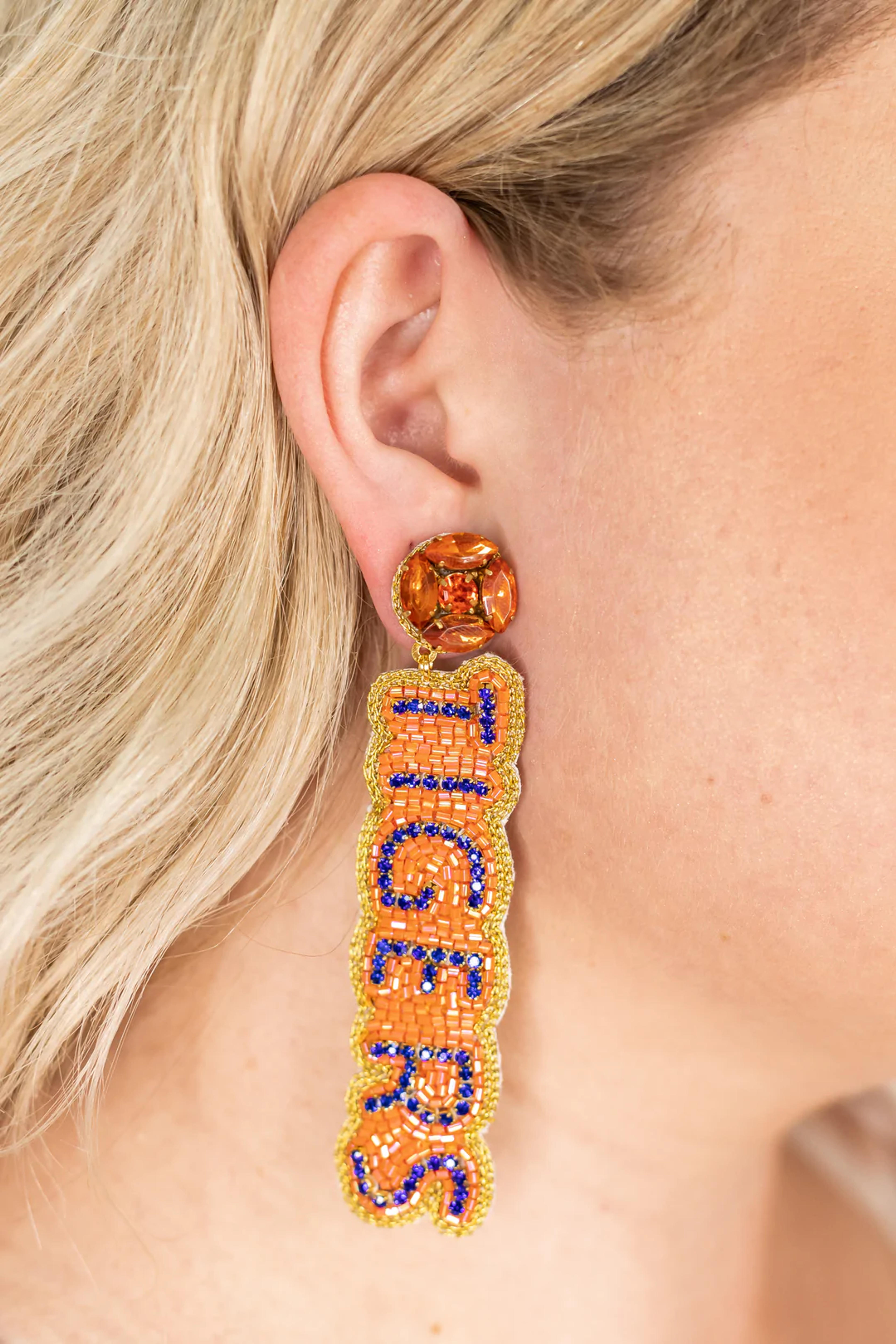 Auburn Tigers Beaded Drop Earrings | Avara