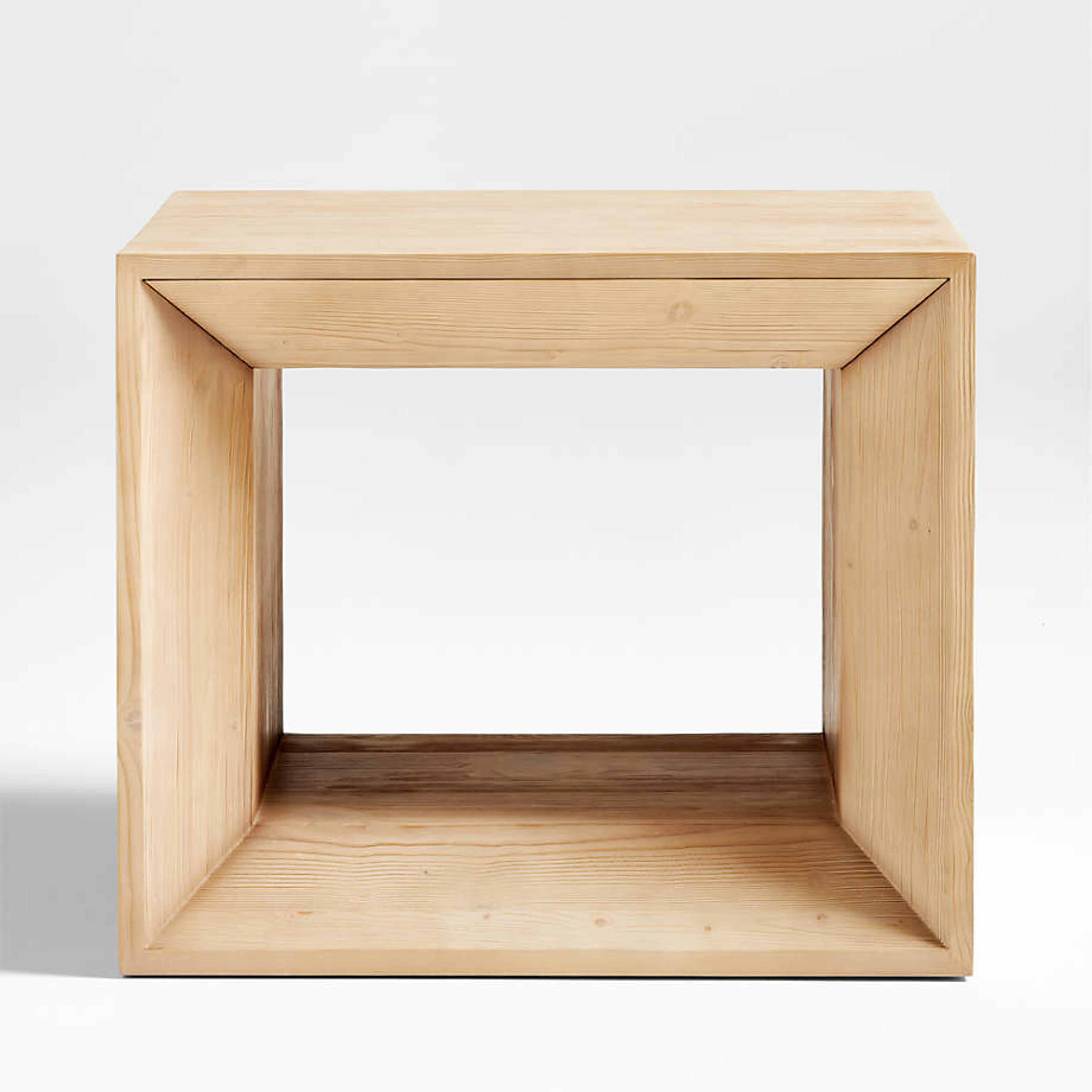 Vernon Natural Wood Side Table with Drawer + Reviews | Crate & Barrel