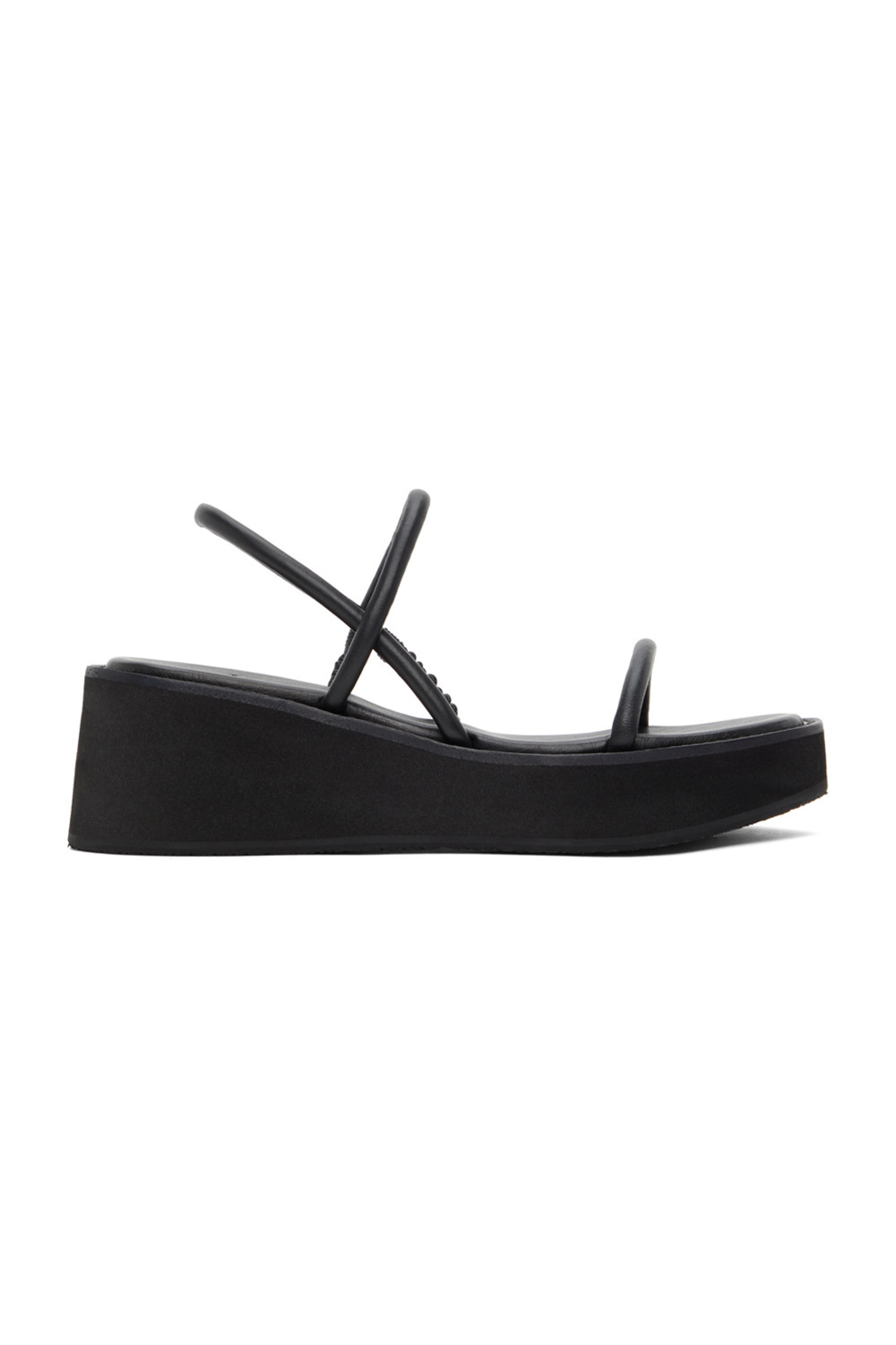 Black String Sandals by AMOMENTO on Sale