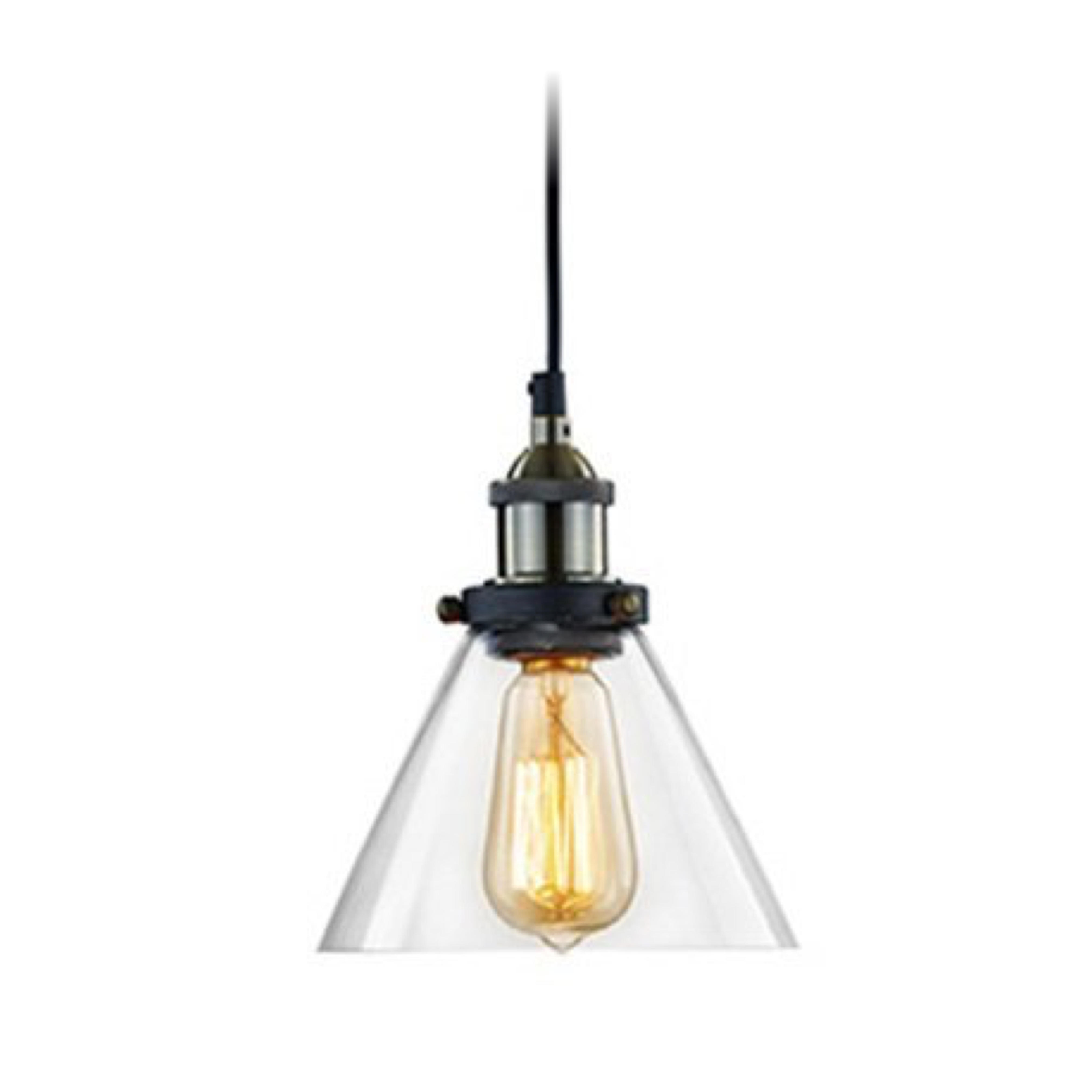 Ecopower Industrial Edison Mini Pendant Hanging lamp Vintage 1-Light Fixture, Antique