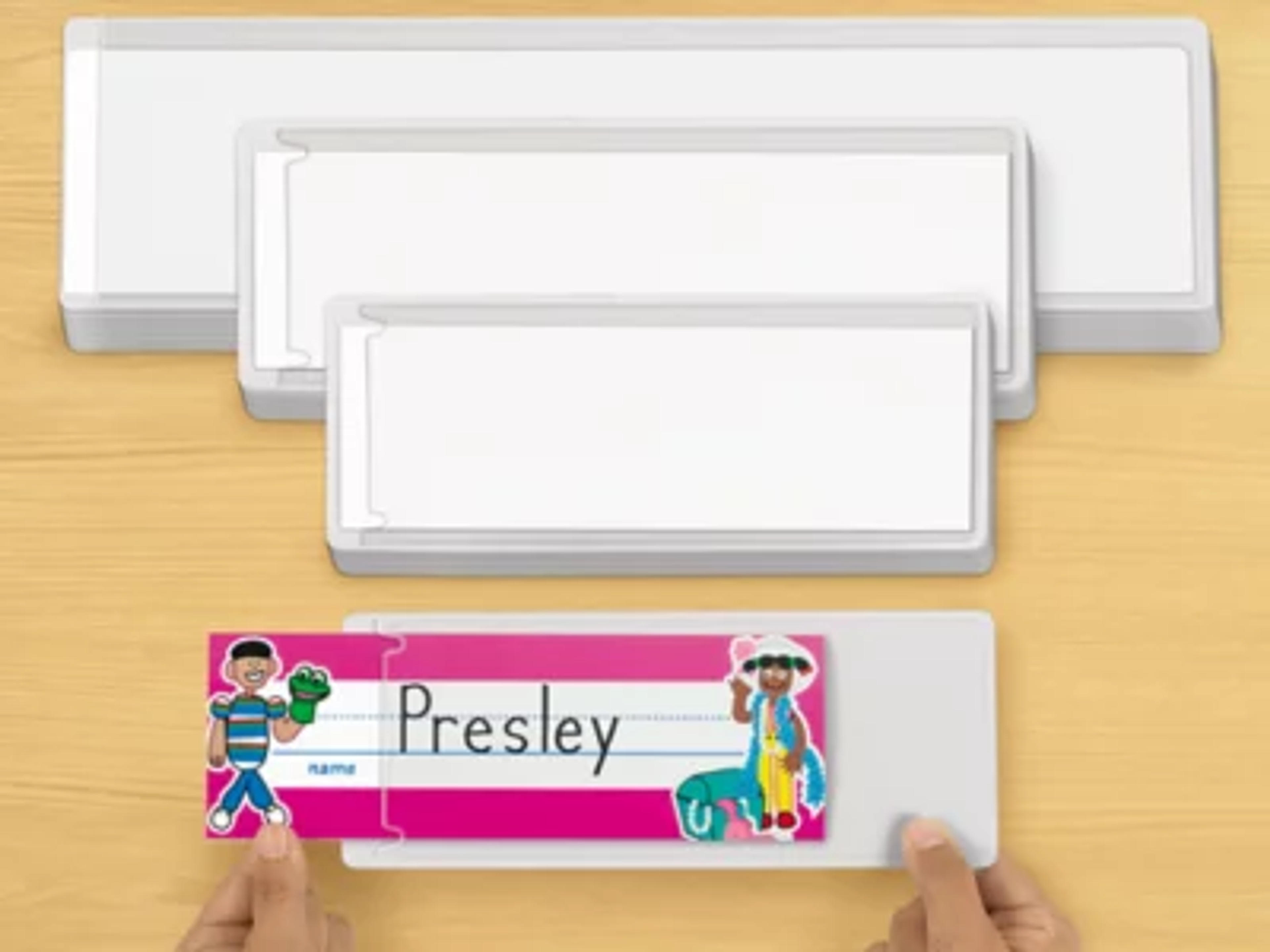 Small Self-Adhesive Nameplate Sleeves (3 3/4" x 10") - Set of 12 at Lakeshore Learning