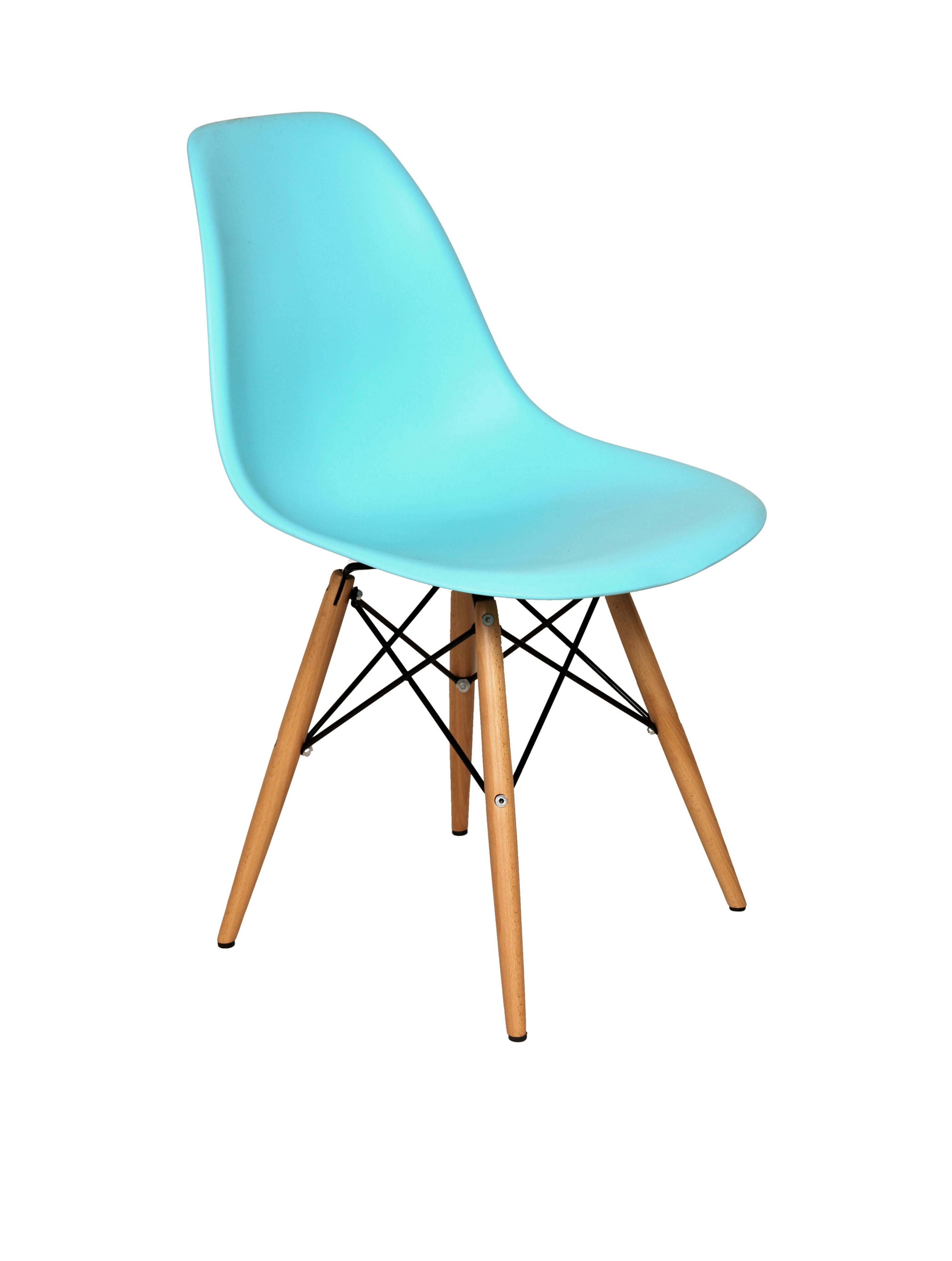 Ocean Blue Eames Style Molded Dining Chair, Set of 2