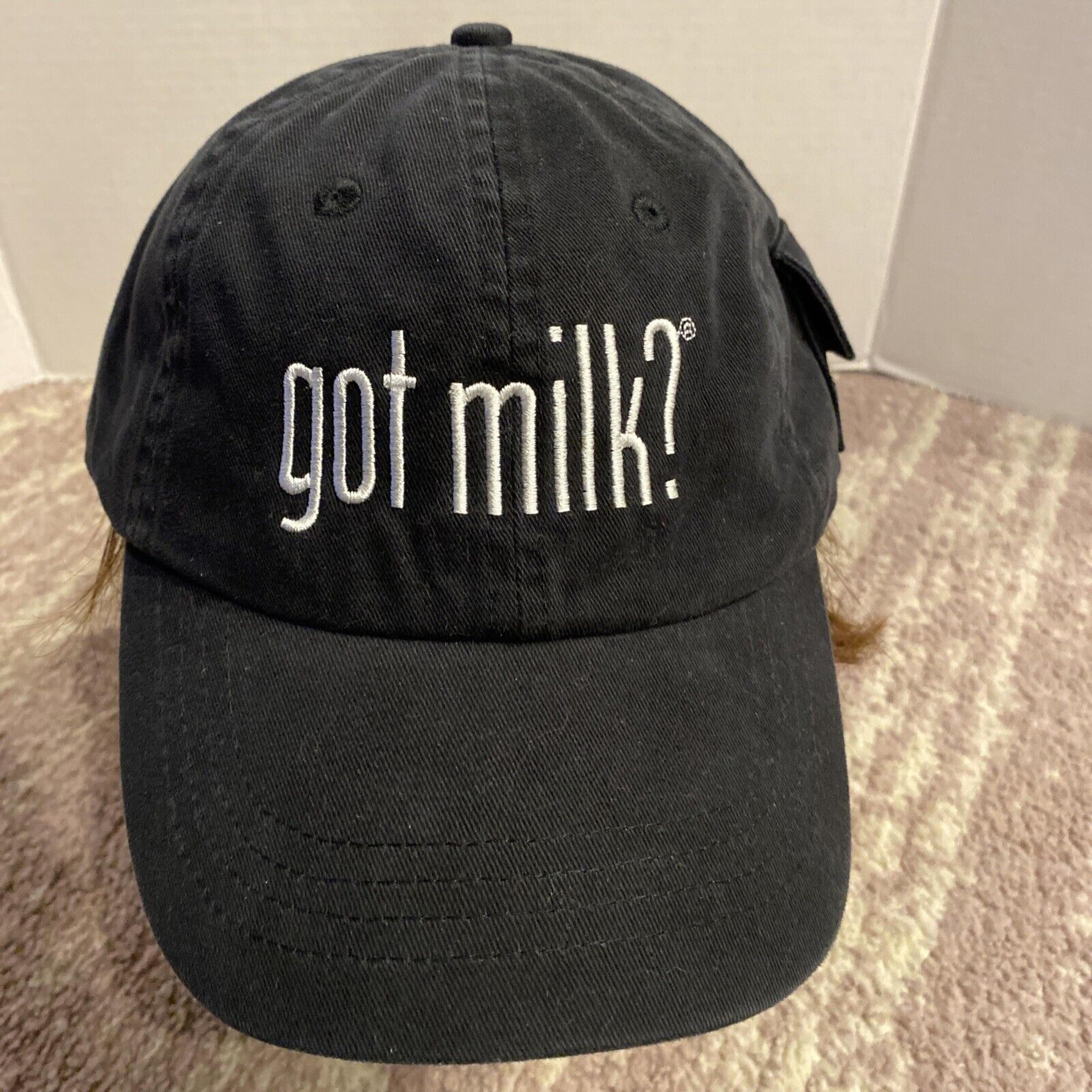 VTG Got Milk? Vitronic Snapback Hat POCKET Side Black Adjustable Cap Rare EUC | eBay