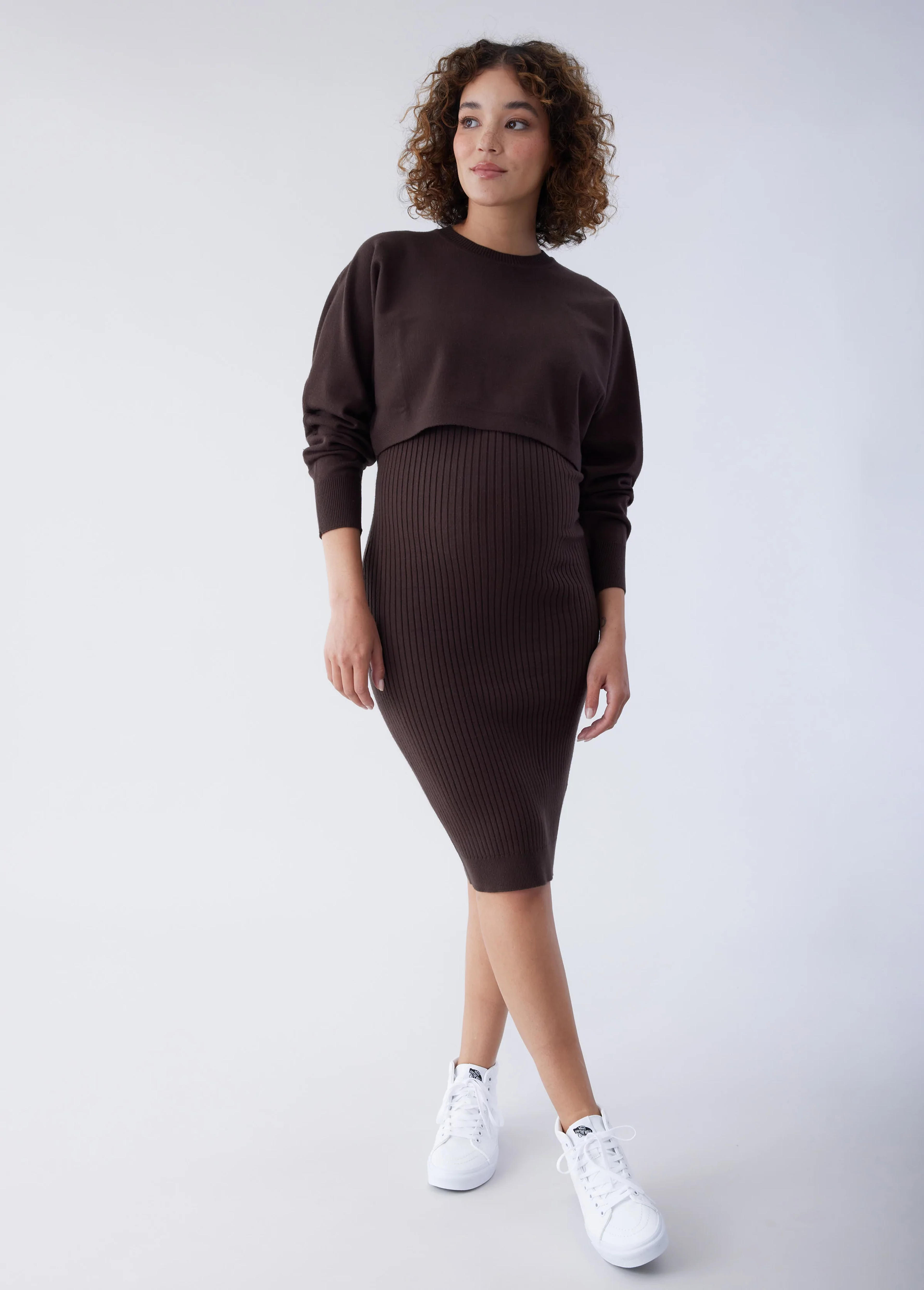 Maternity Bodycon Dress Cropped Sweater Set – Ingrid+Isabel