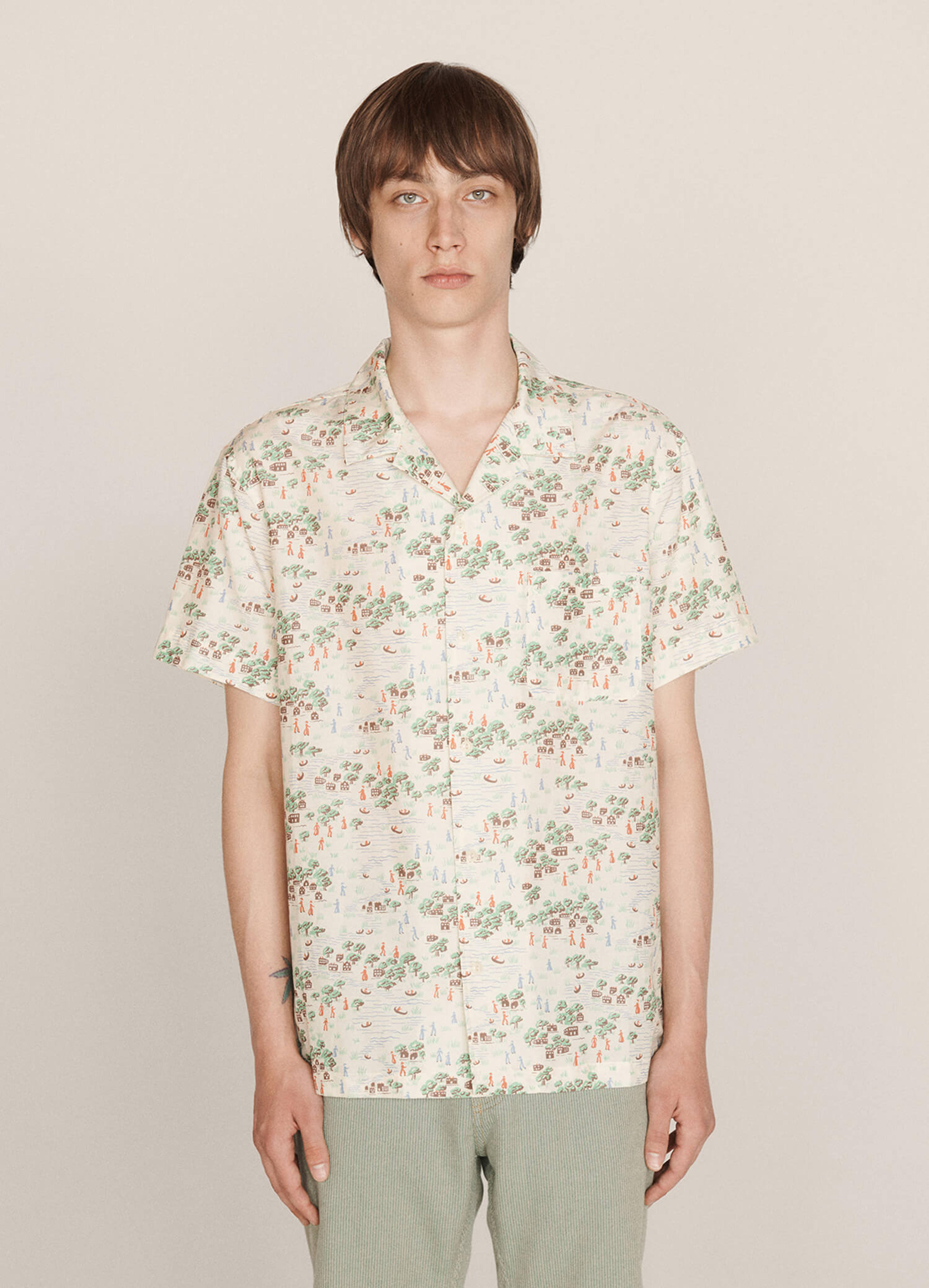 Malick Silk Cotton Hamlet Print Shirt Multi - L