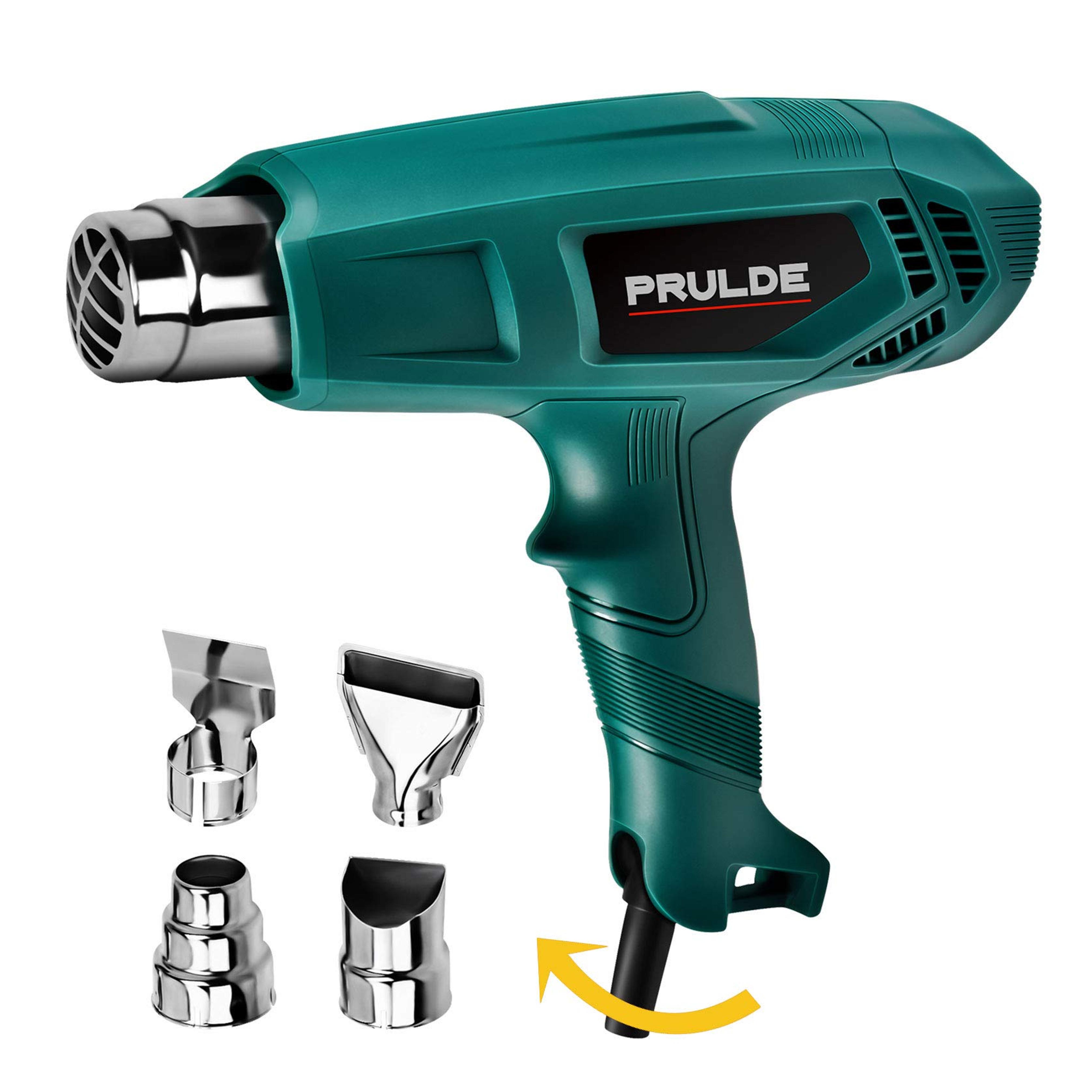 Heat Gun, PRULDE HG0080 Hot Air Gun Kit Dual Temperature Settings 752℉-1112℉ with 4 Nozzles for Crafts, Shrink Wrapping/Tubing, Paint Removing - - Amazon.com