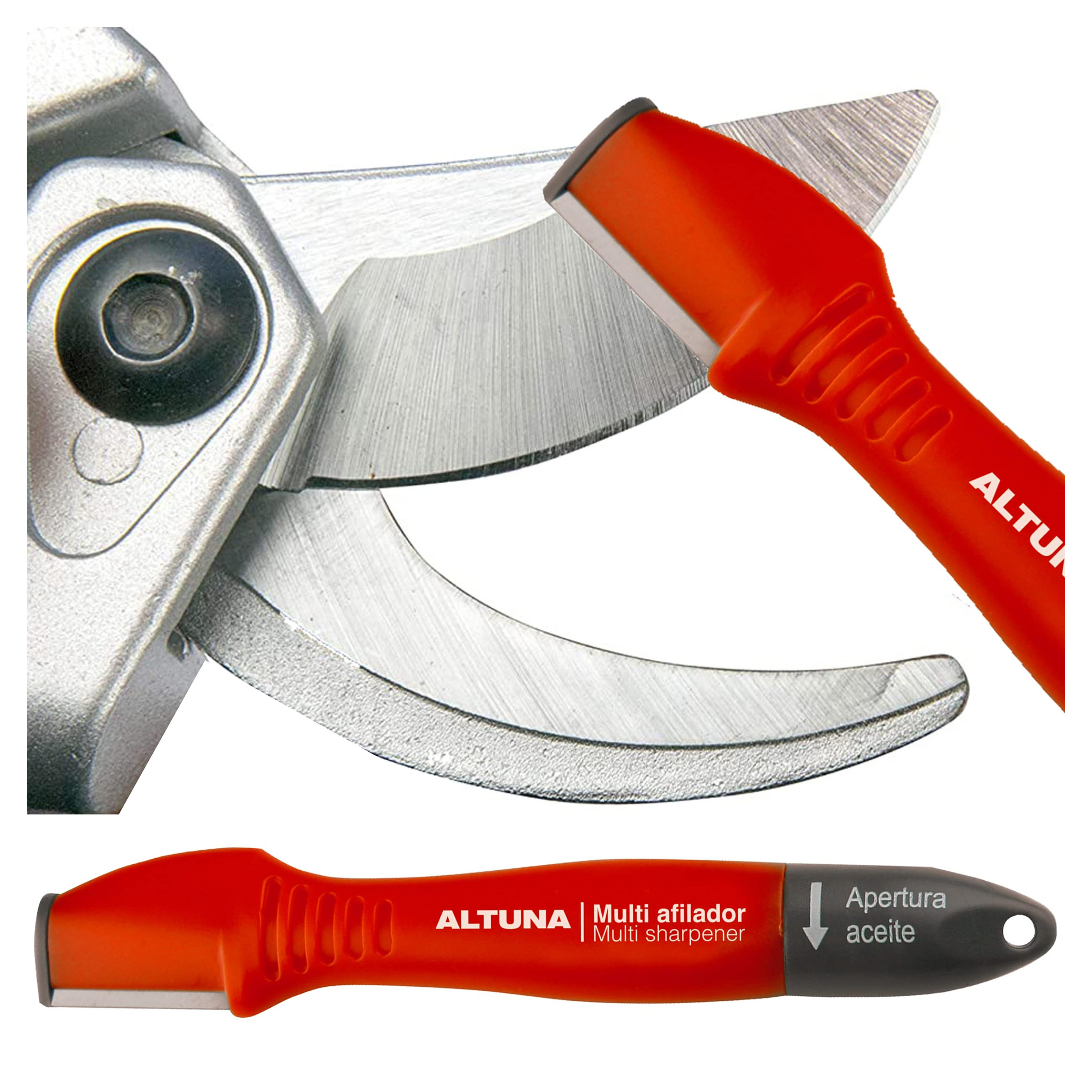 Altuna Pocket Blade Sharpener for Garden Tools with Tungsten Carbide Blade - Universal Tool Sharpener for Pruning Shears, Hedge Scissors, Clippers, Pocket Knives, and More