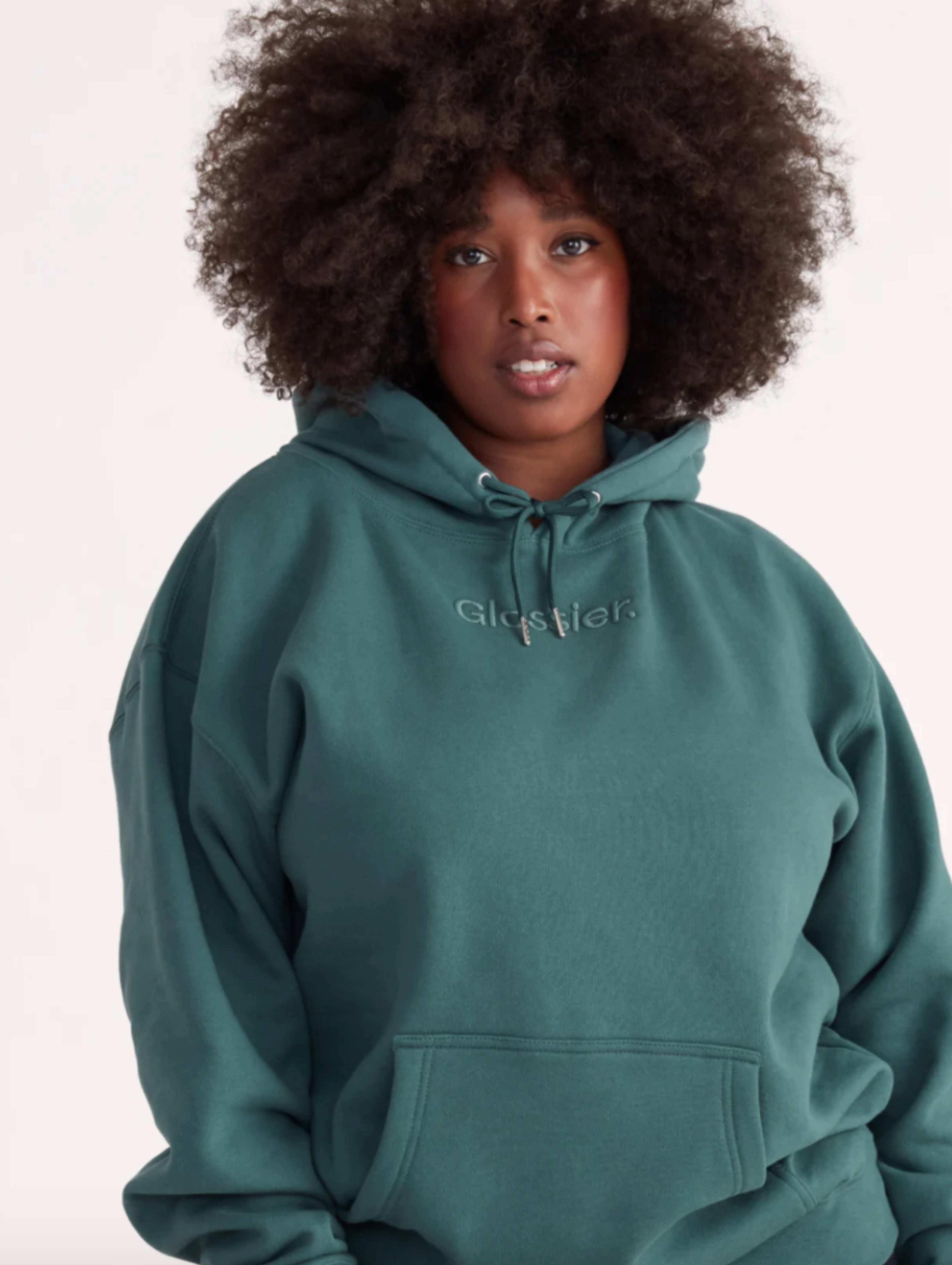 Glossier + Embroidered Soft Sage Hoodie