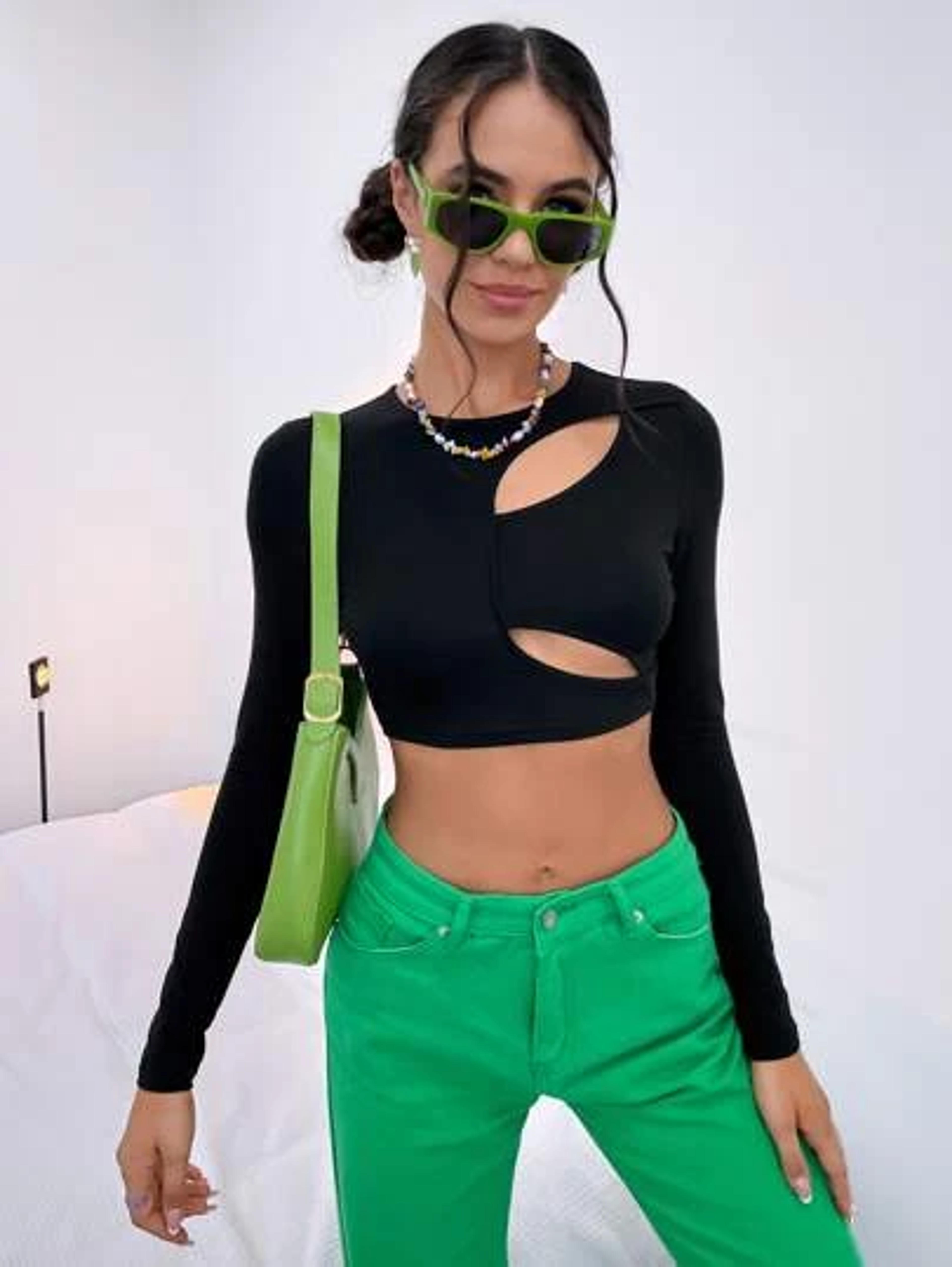 Cutout Solid Crop Top