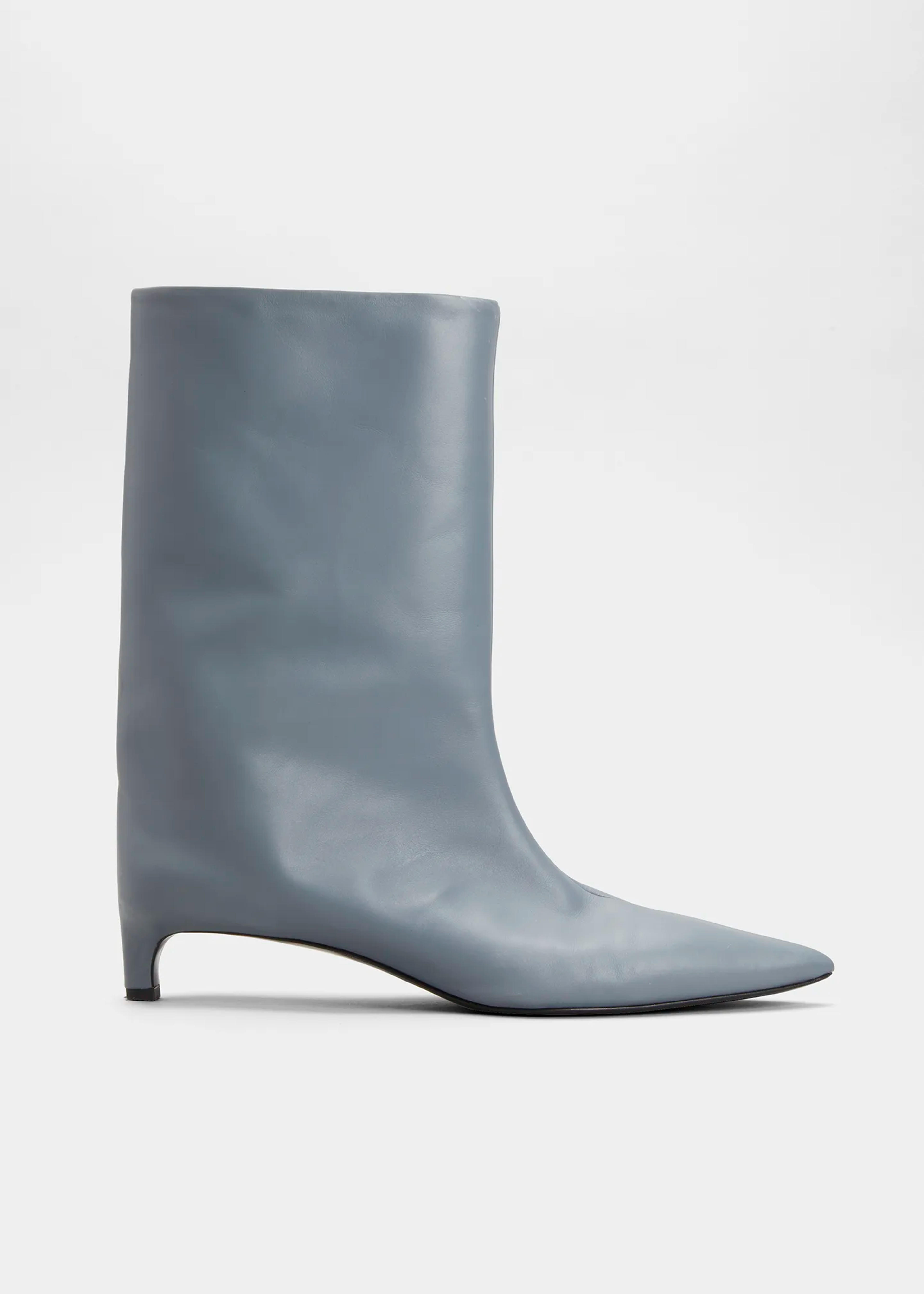 Jil Sander Half Calfskin Kitten-Heel Boots - Bergdorf Goodman