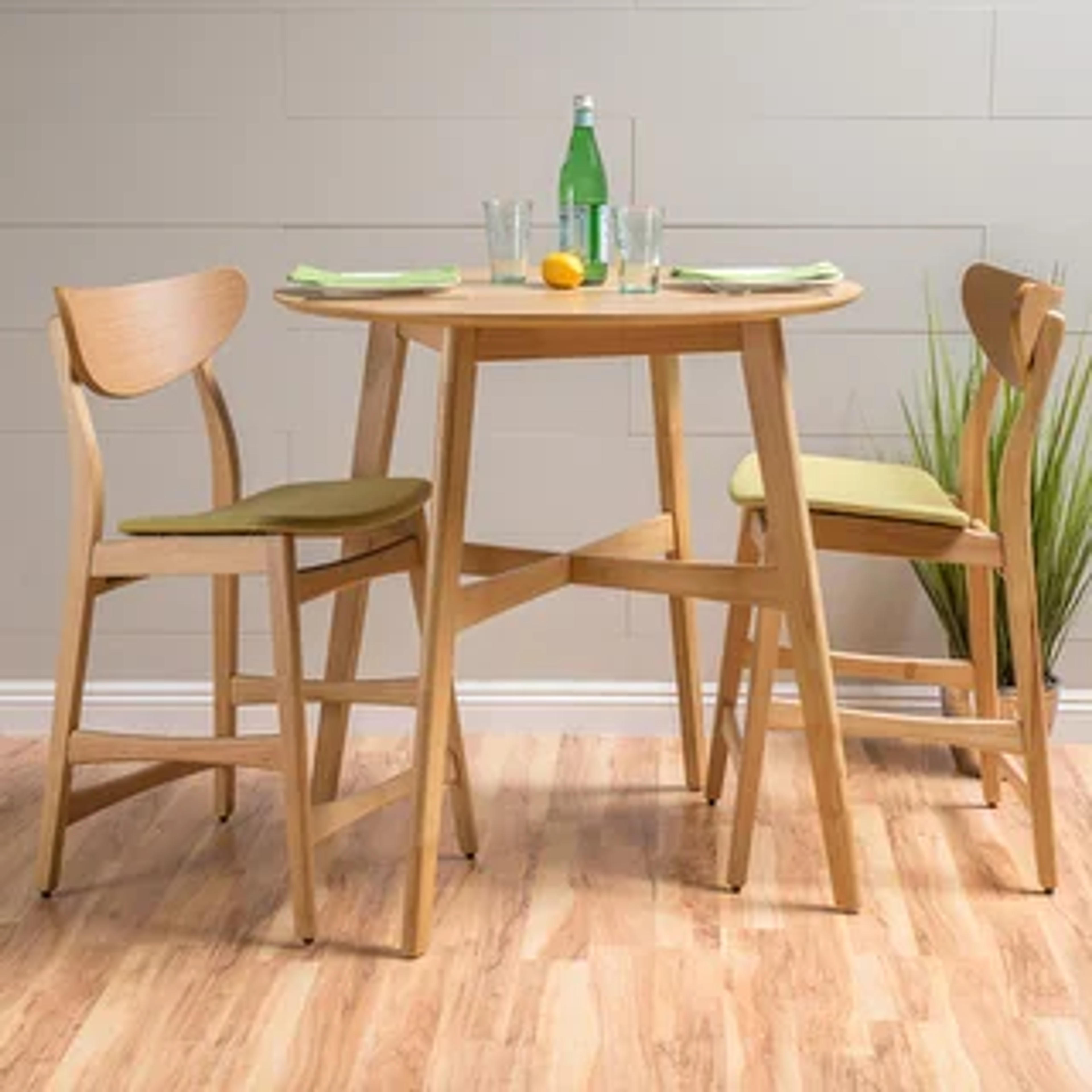 Carson Carrington Lund 3-piece Wood Counter-height Round Dining Set - Overstock - 21247410