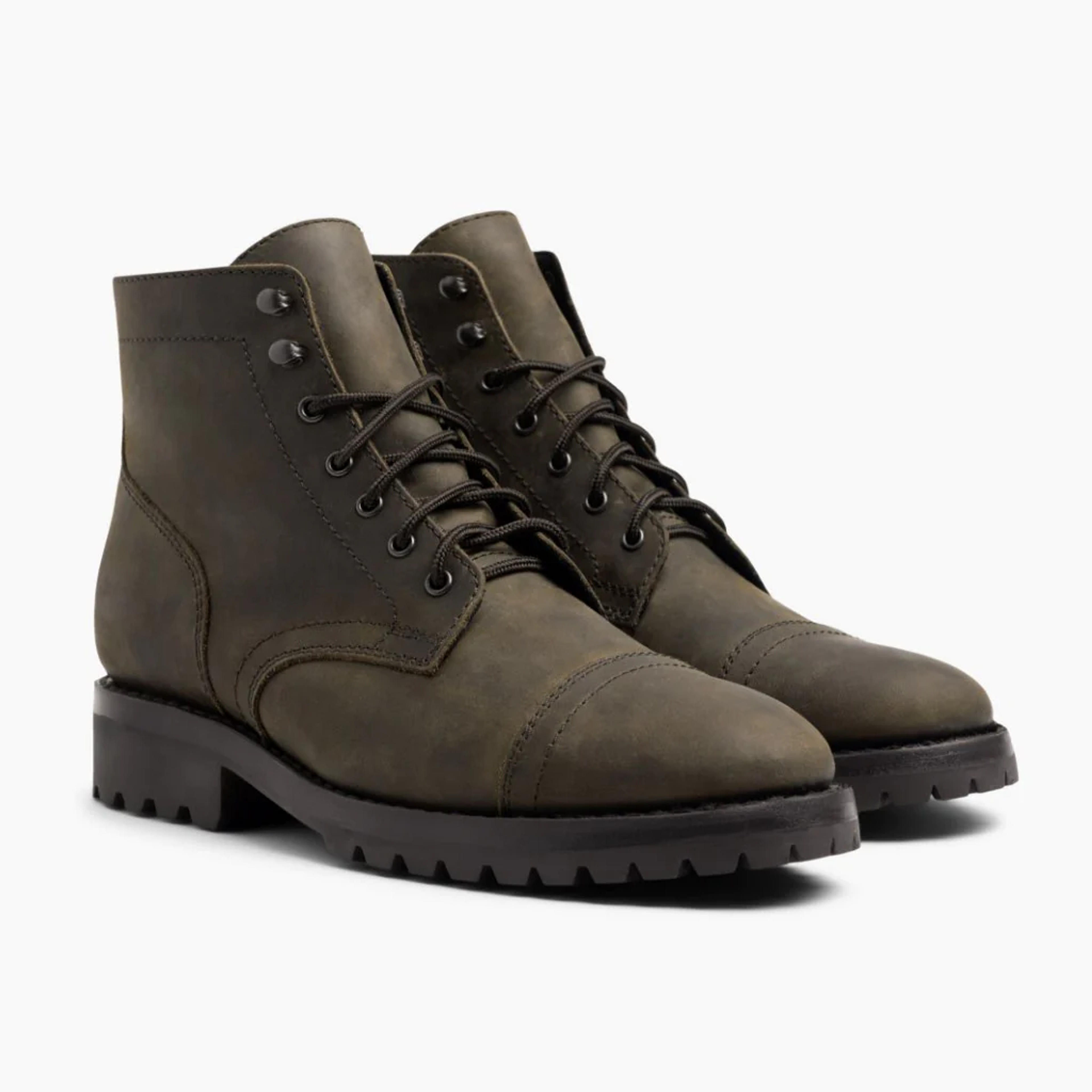 Men's Captain Lace-Up Boot In Dark Olive Matte - Thursday Boot Company