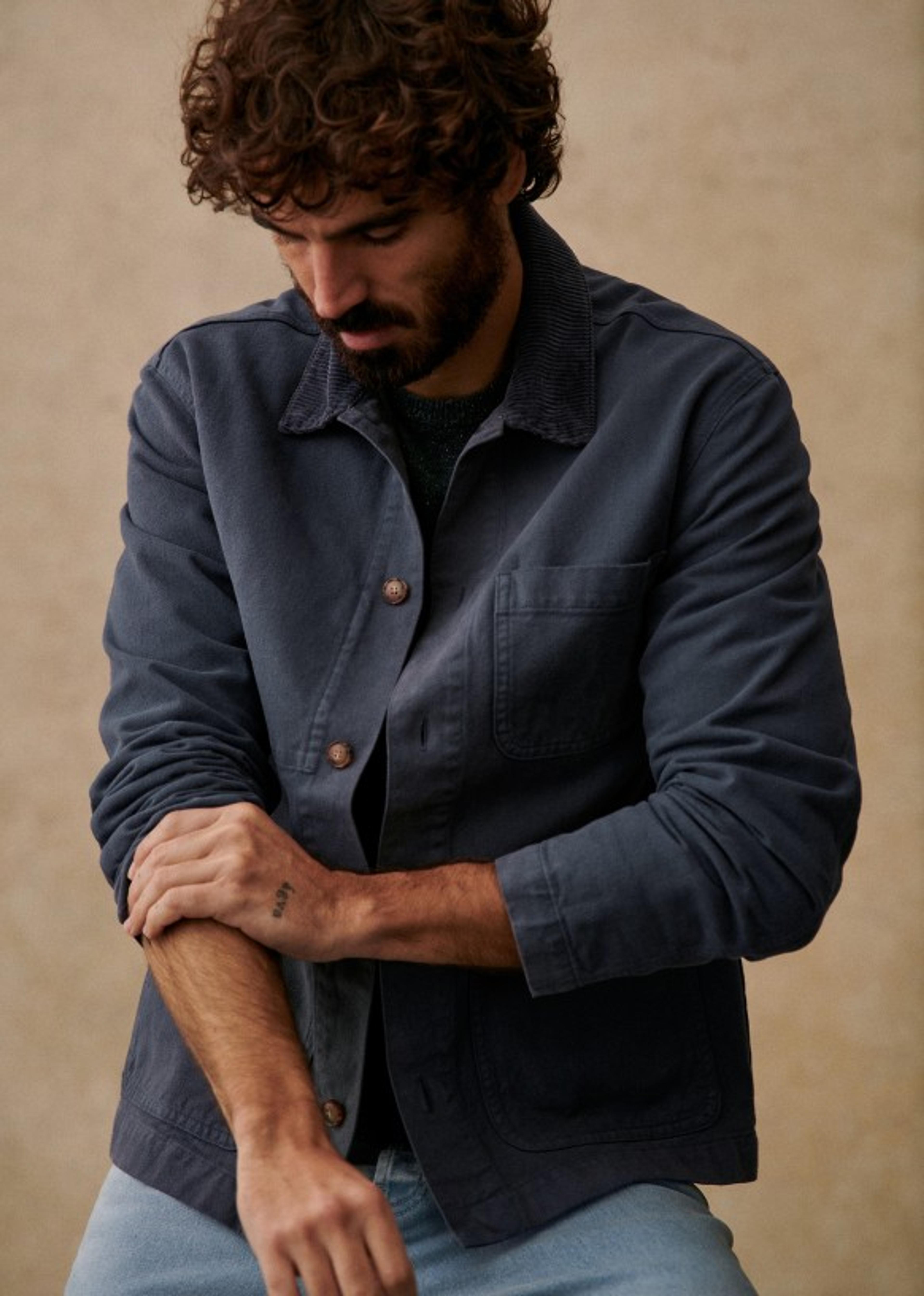 Devon Jacket - Steel Blue - Organic Cotton - Octobre Éditions