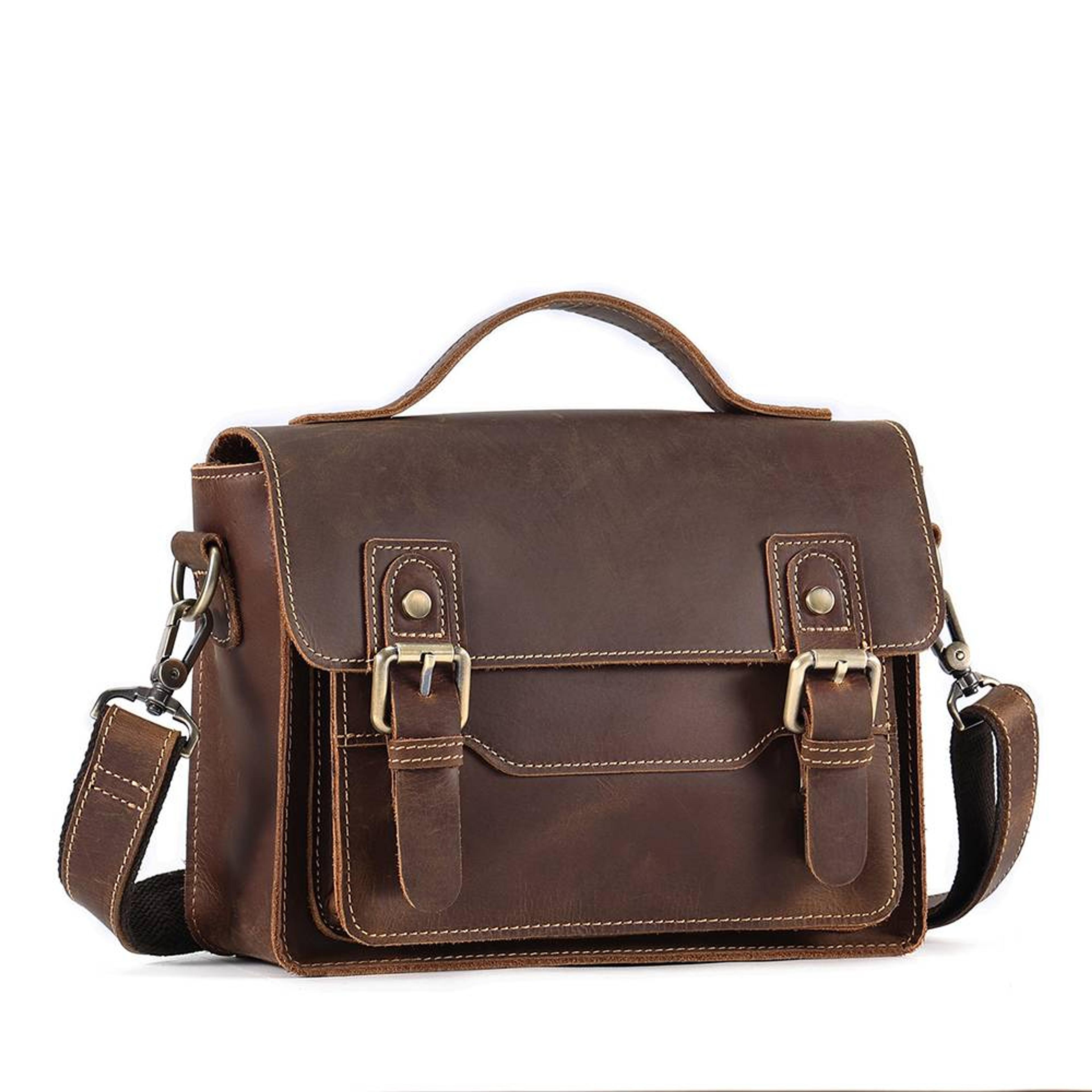 Unisex Leather Messenger bag Satchel Samll Handbag | Old Town Leather Goods