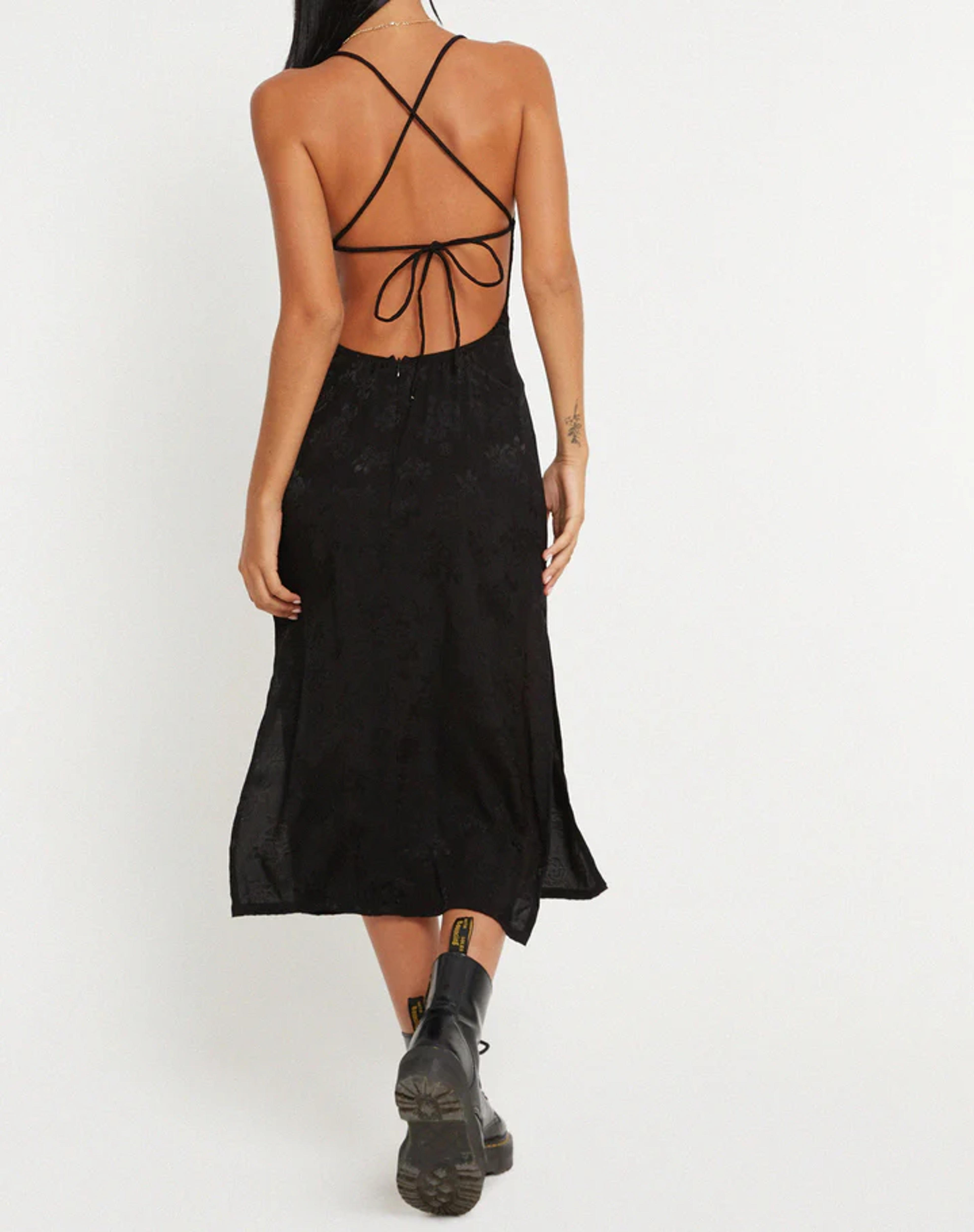 Black Rose Strappy Midi Dress | Nosita – motelrocks-com-us