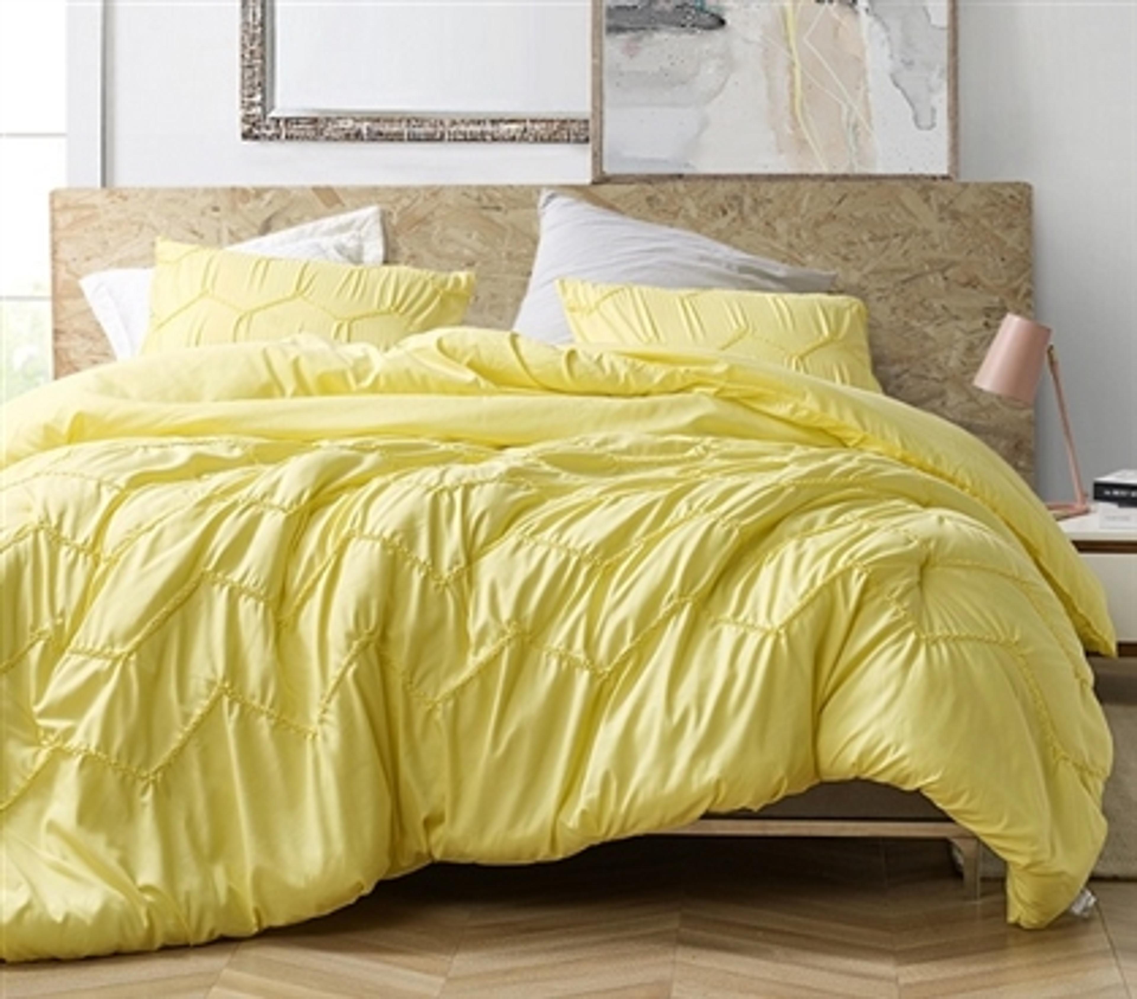 Yellow Dorm Bedding Set Colorful College Bedding Matching Pillow Cases Chevron Dorm Decor Ideas for Girls