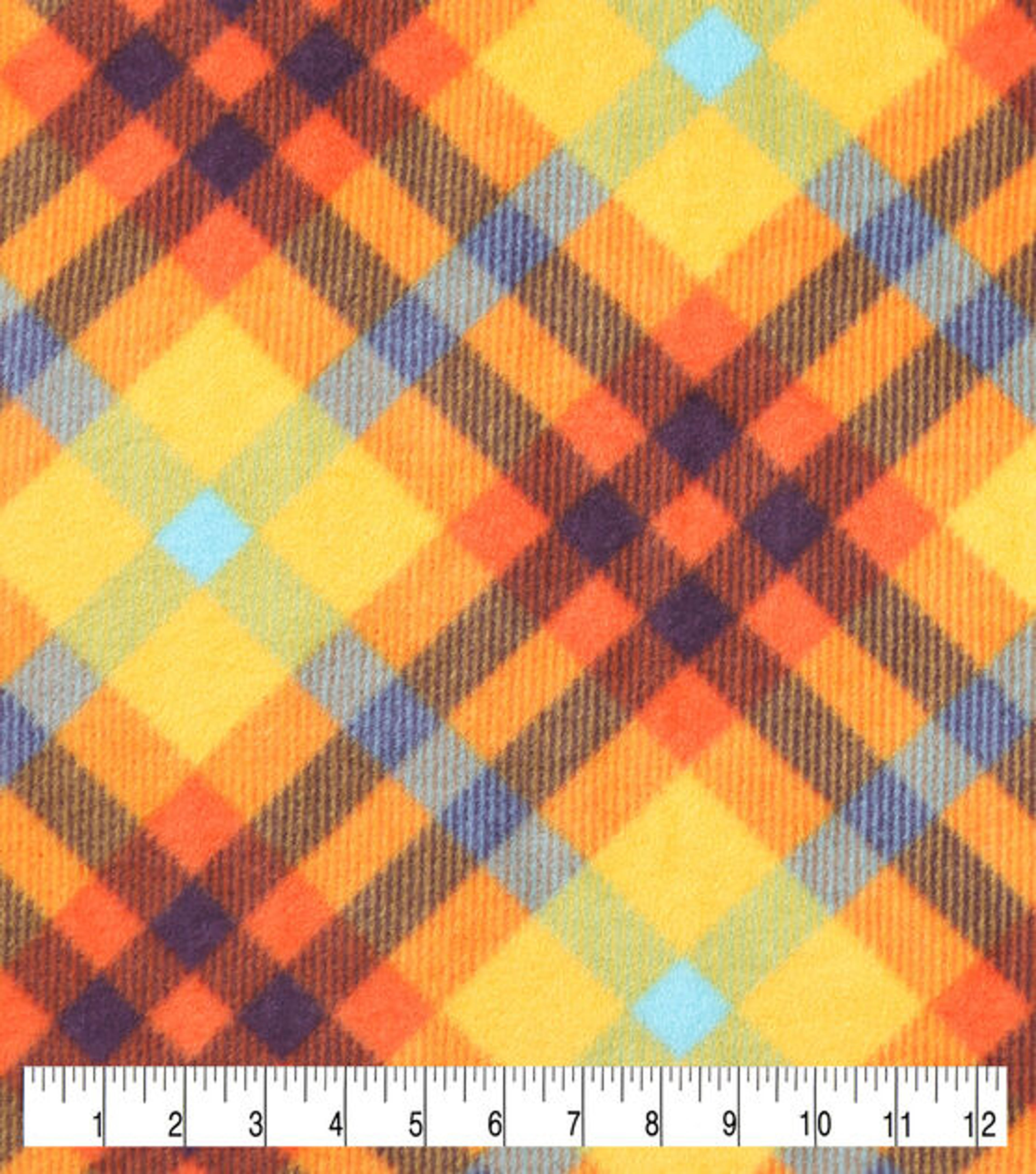 Anti Pill Plush Fleece Fall Fabric Plaid Multi