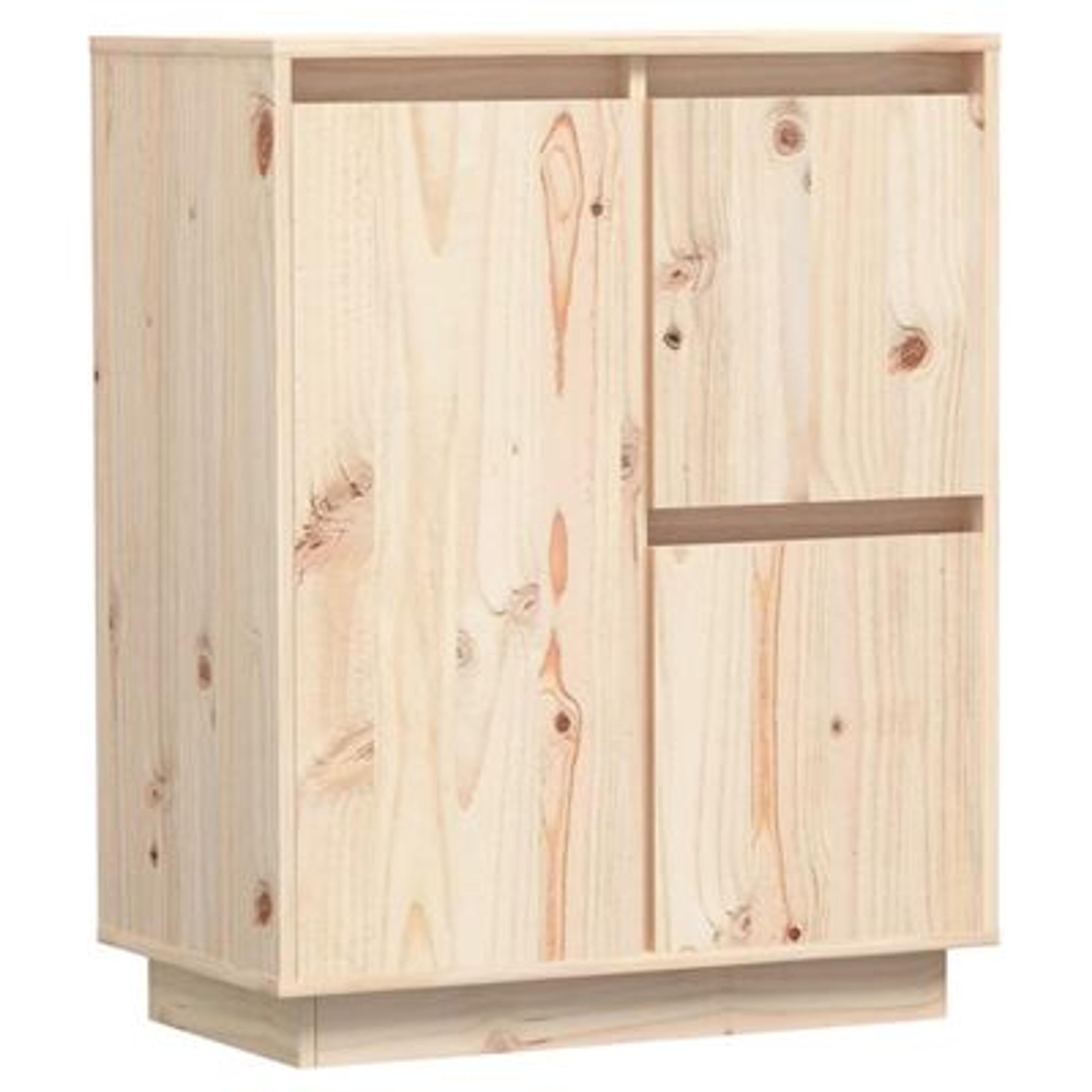 vidaXL Sideboard 23.6"x13.4"x29.5" Solid Wood Pine