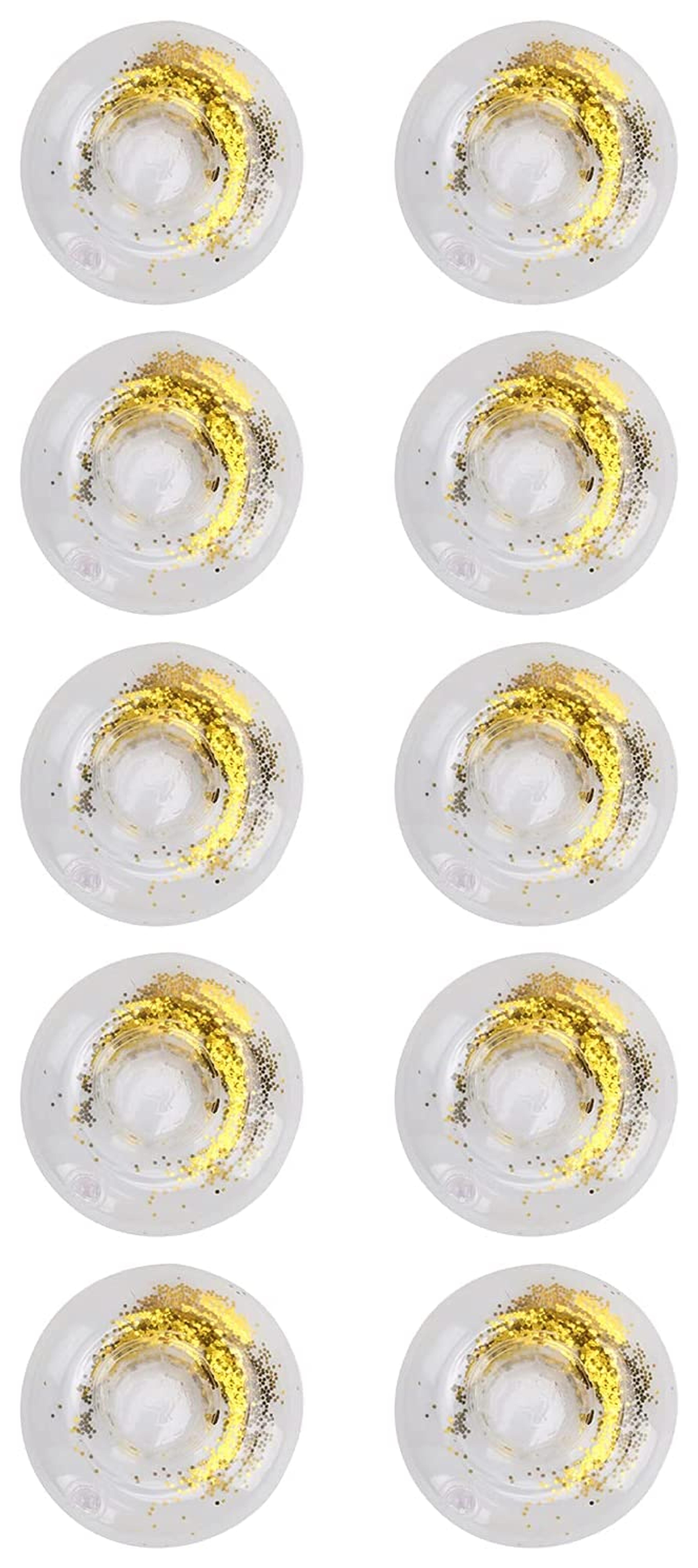 GLOGLOW Inflatable Drink Holder, 10Pcs Gold Sequins Donut Inflatable Cup Holders Floating Decoration for Kids Toys Summer Pool Party