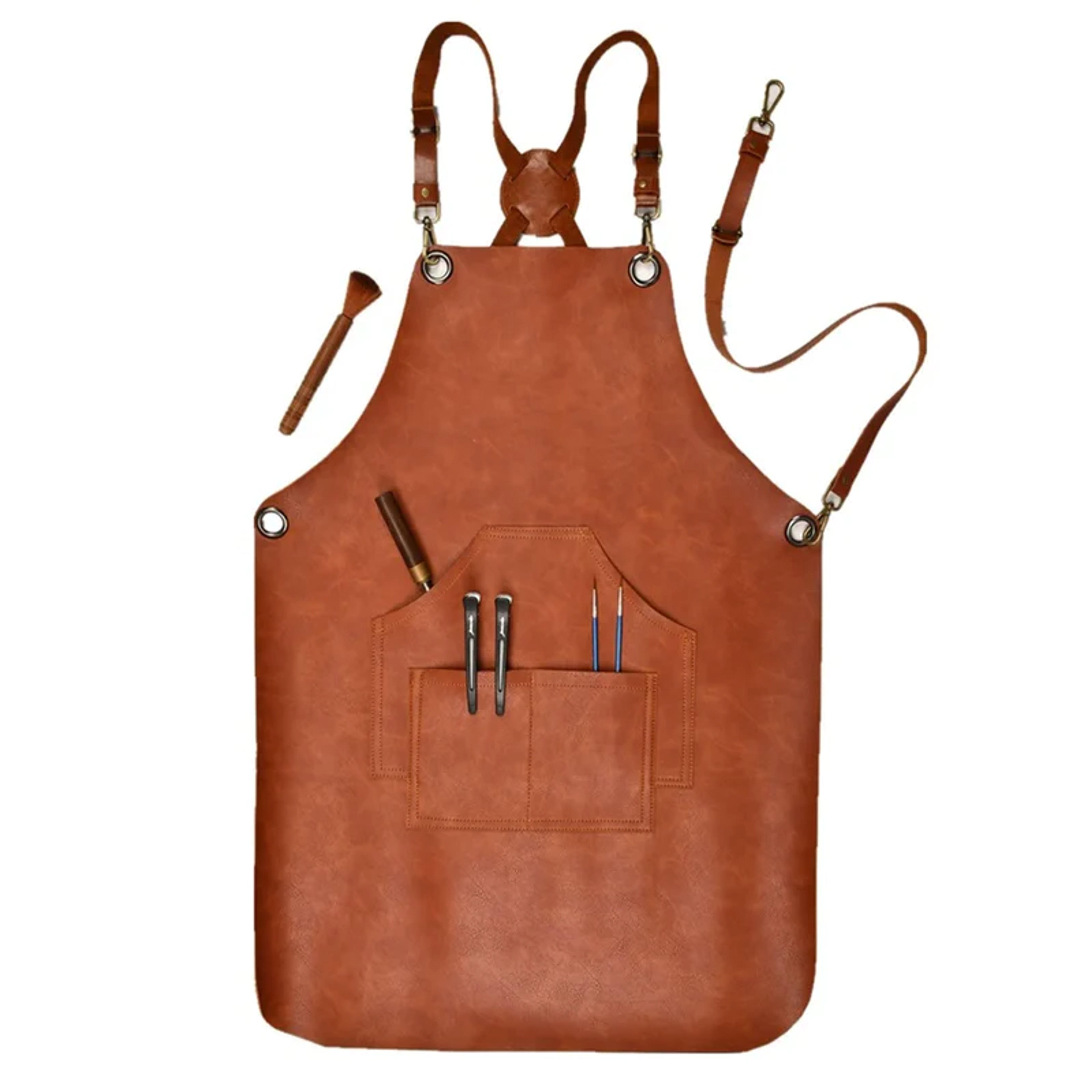 Genuine Classic Leather Apron | Tan Leather Work Apron