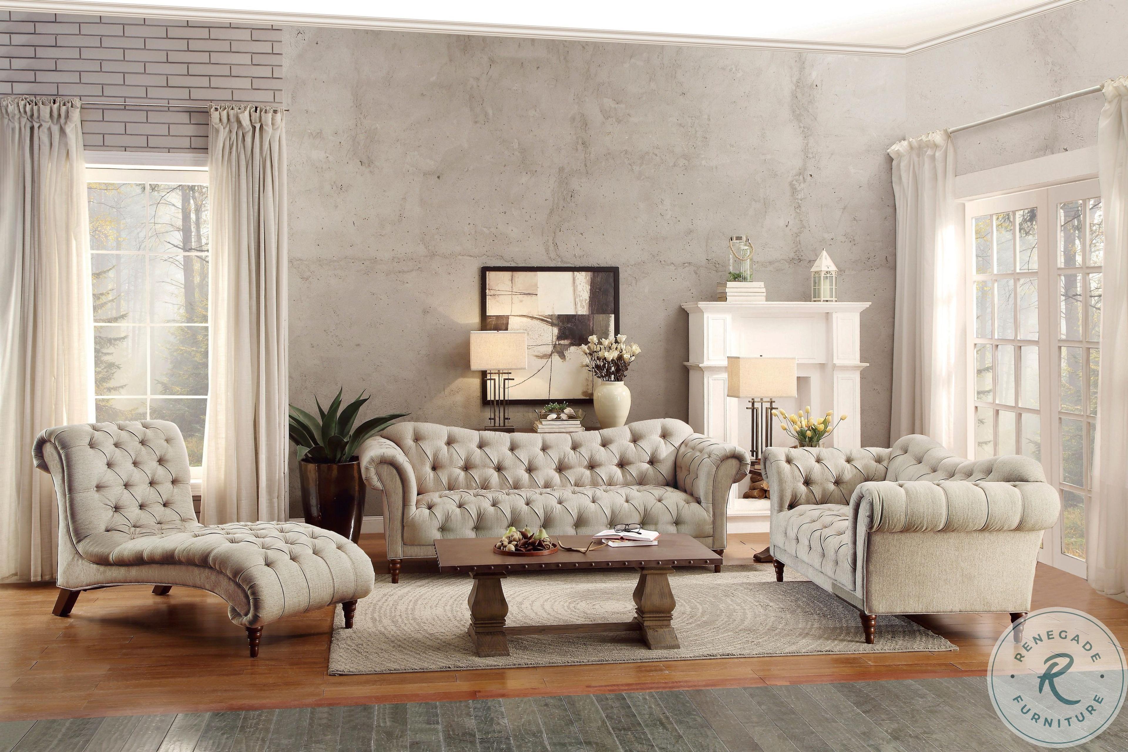 St. Claire Brown Tone Fabric Living Room Set from Homelegance | Coleman Furniture