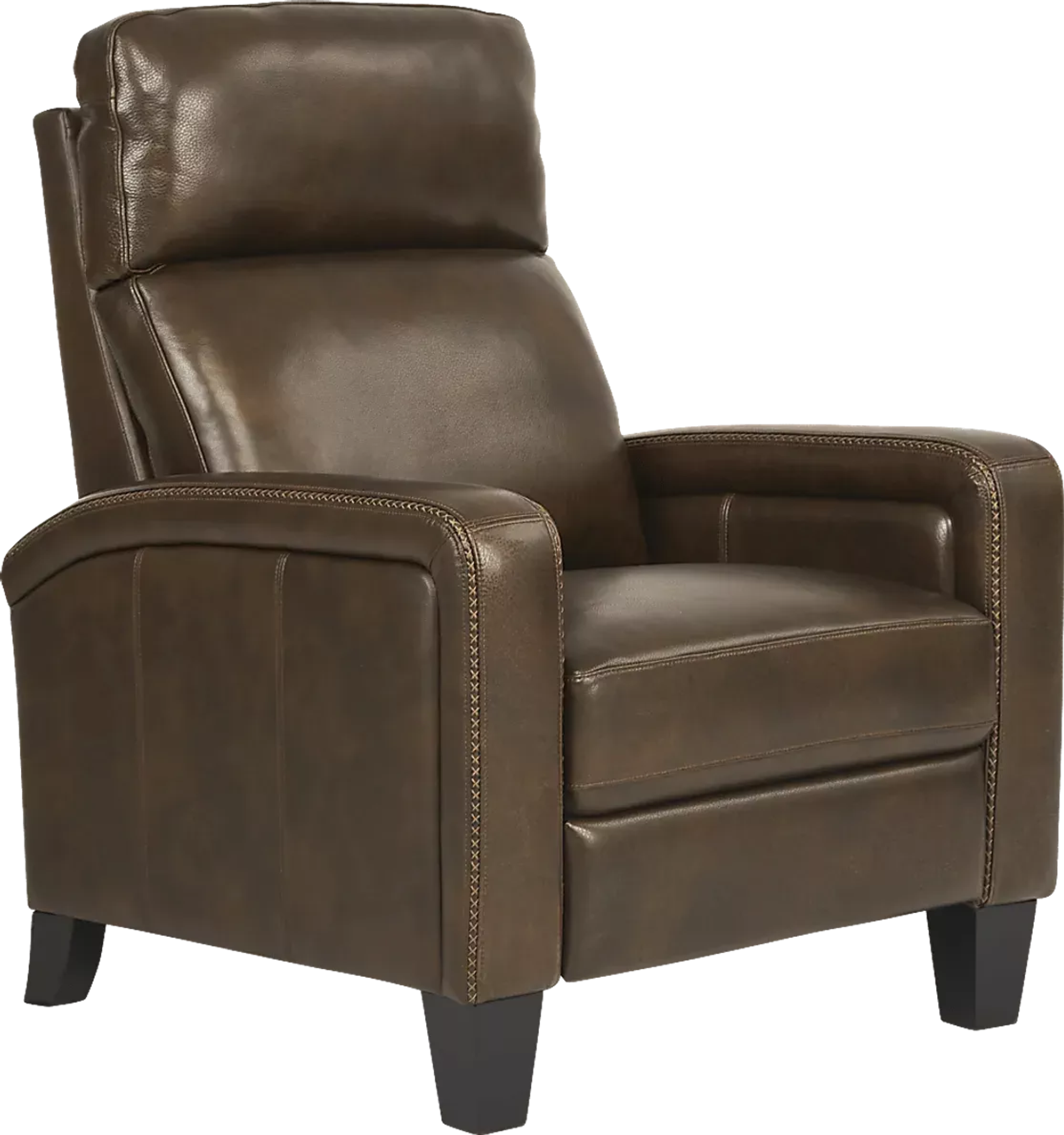 Gisella Brown Leather Push Back Recliner - Rooms To Go