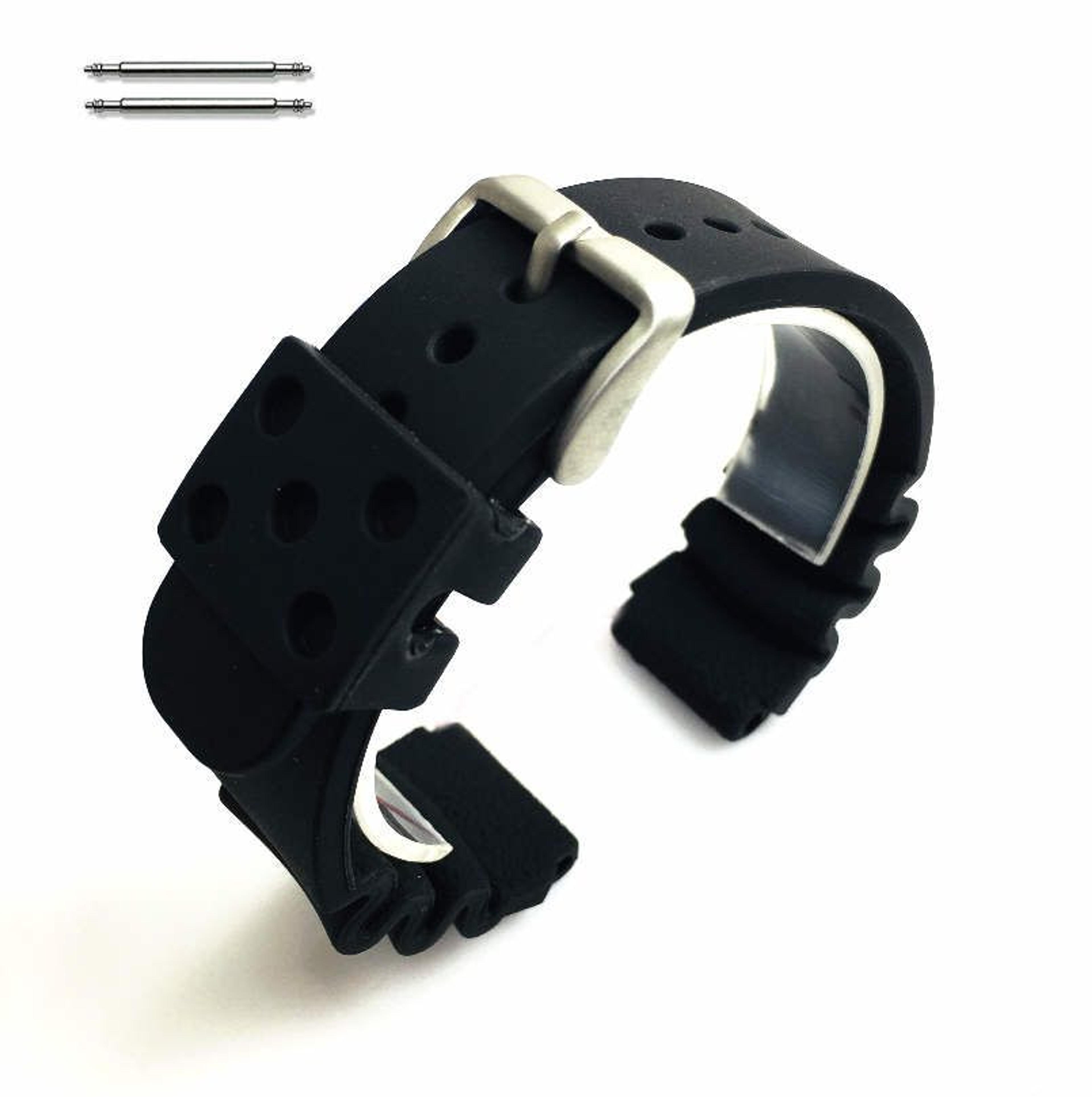 Black Diver's Style Rubber Strap Replacement Watch Band #4501