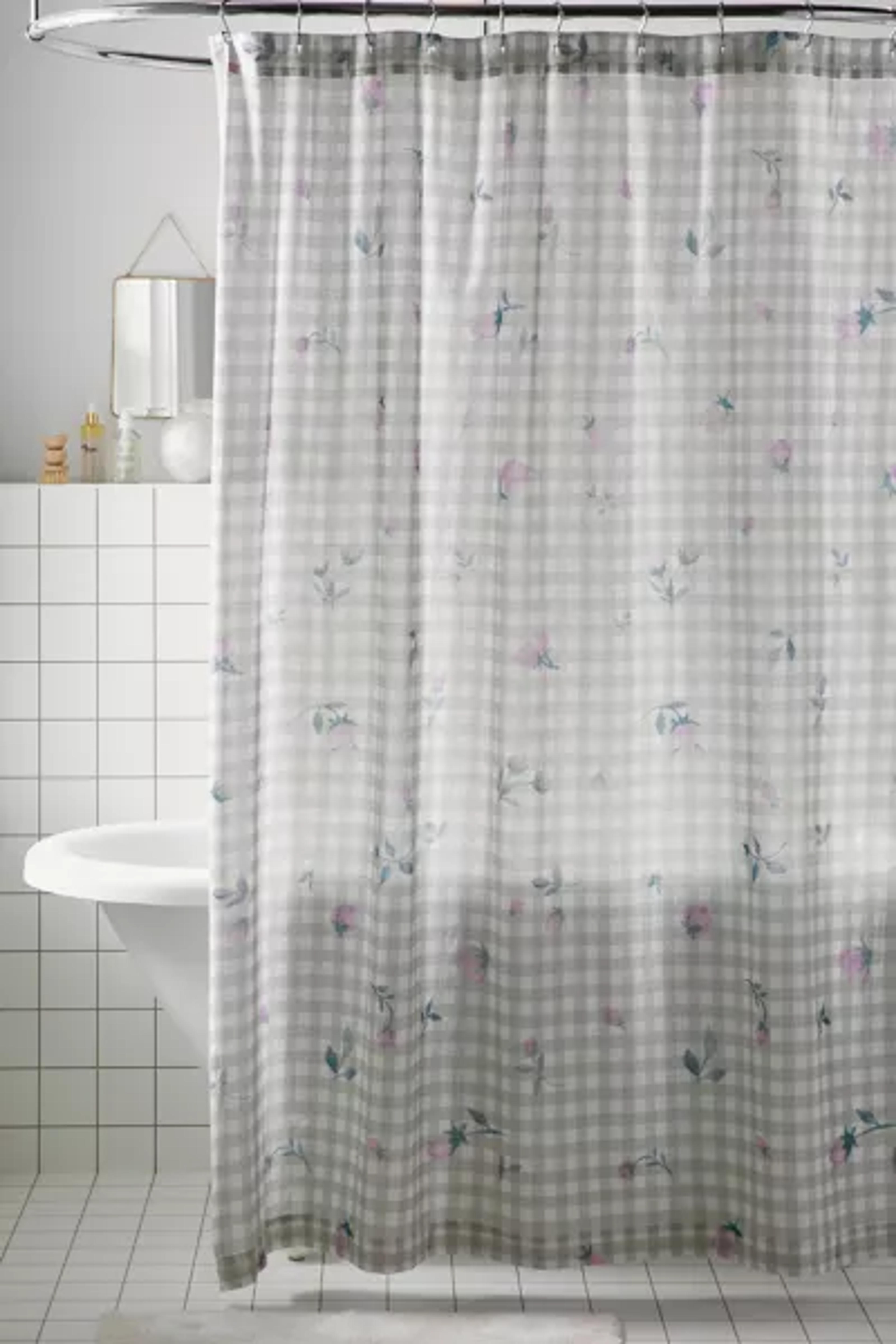 Alice Floral Gingham Shower Curtain