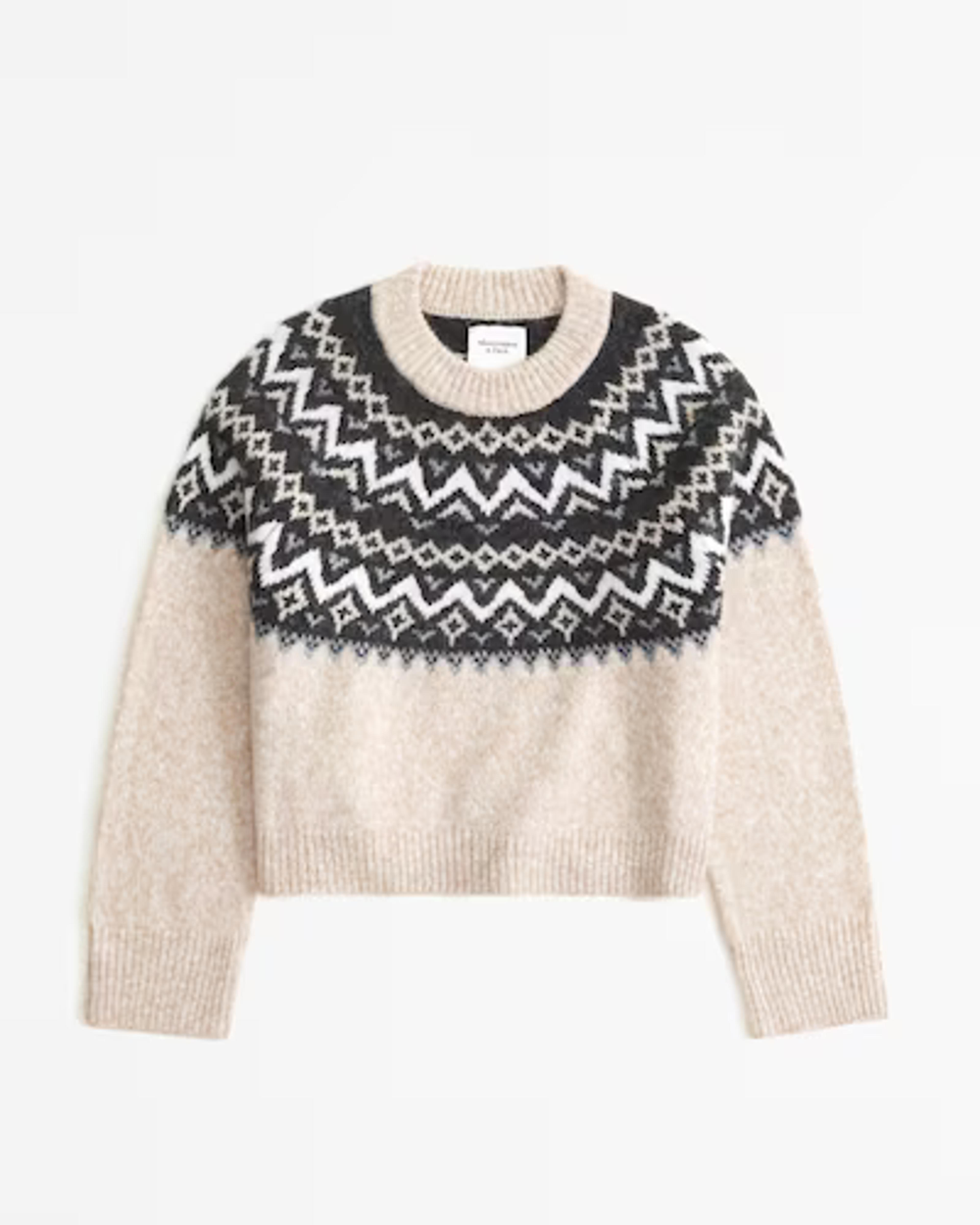 Women's Fairisle Wedge Crew Sweater | Women's Tops | Abercrombie.com