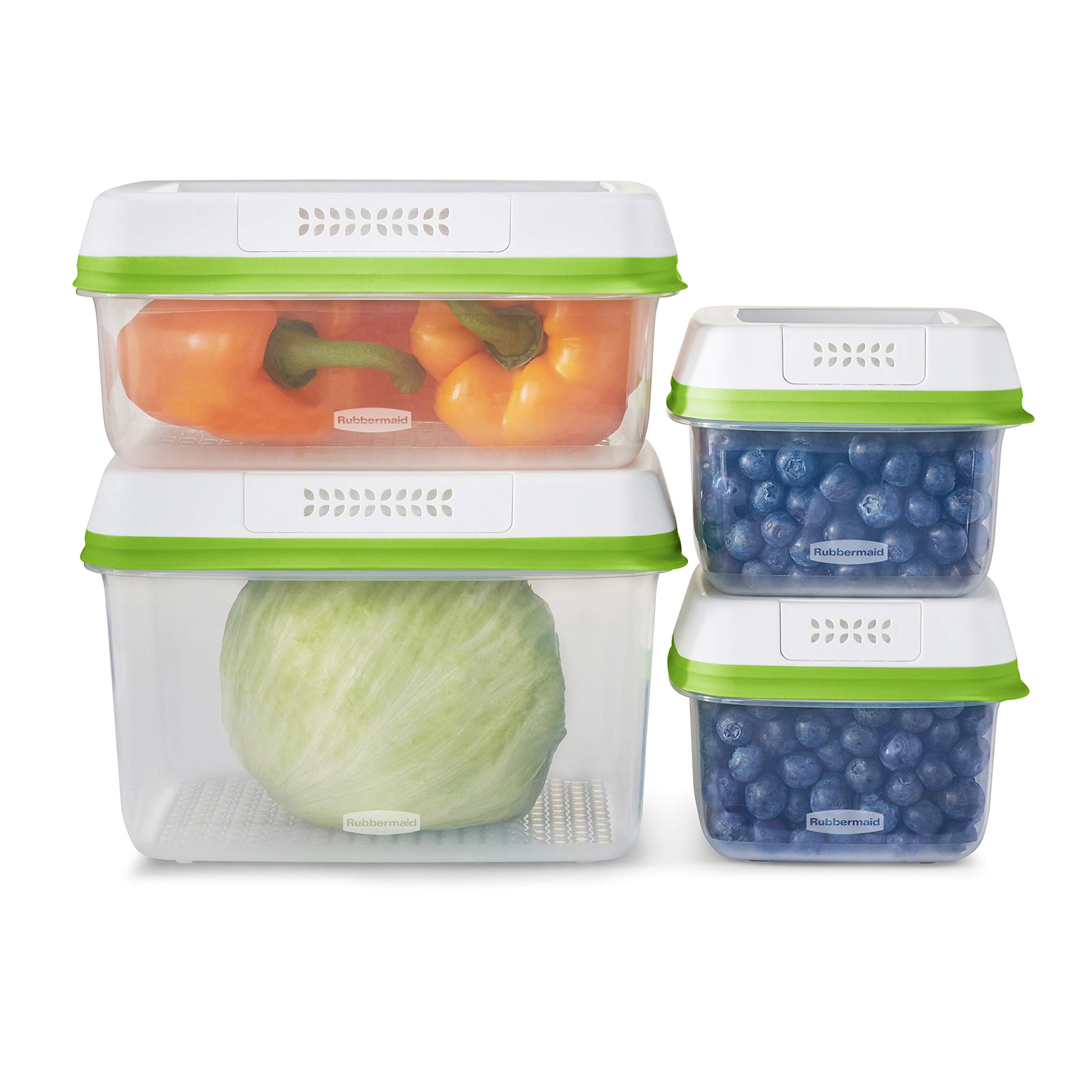 Amazon.com: Rubbermaid FreshWorks Produce Saver, Medium and Large Storage Containers, 8-Piece Set, Clear : Home & Kitchen