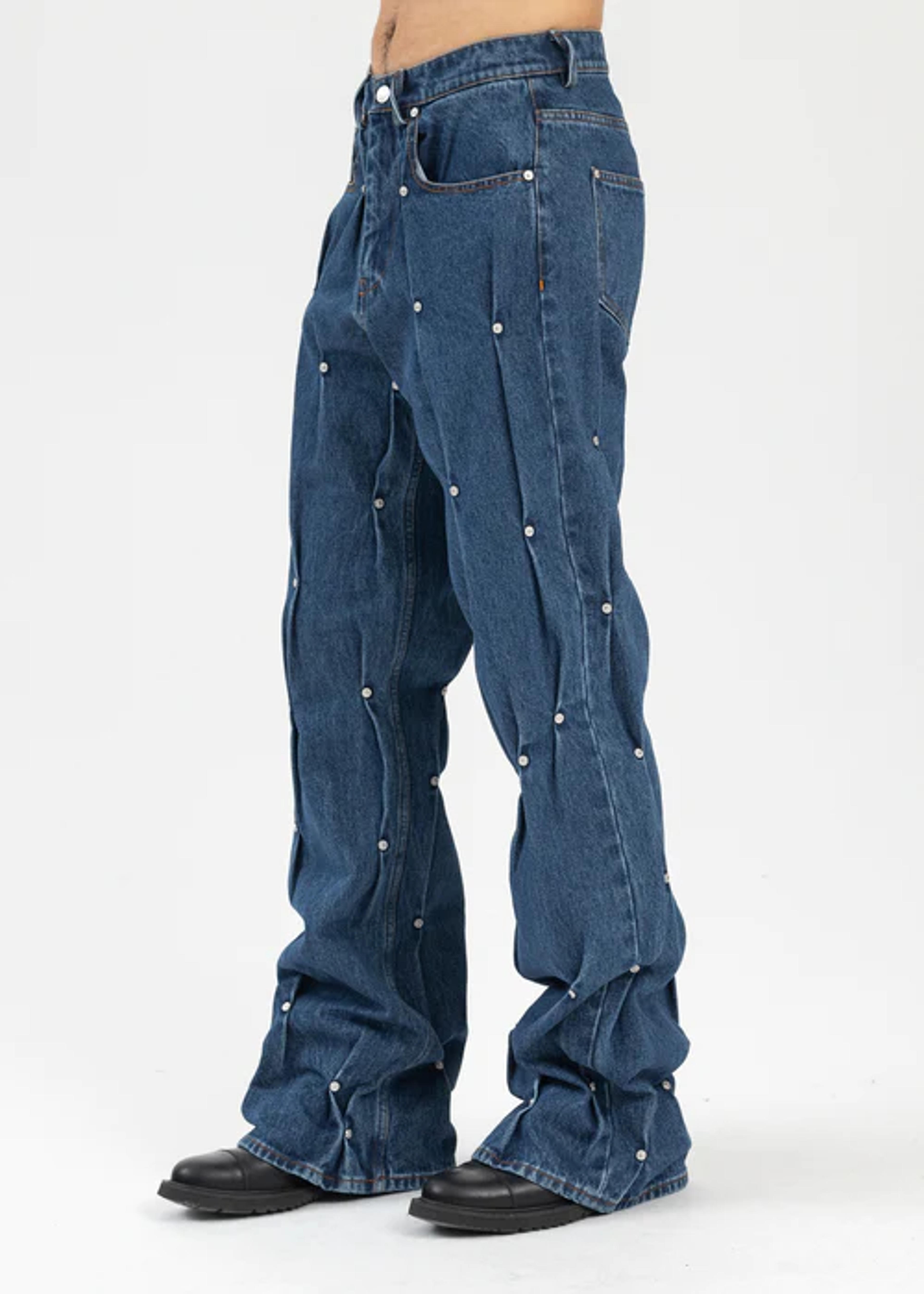 BLUE MULTI RIVET DENIM PANTS – 017 Shop