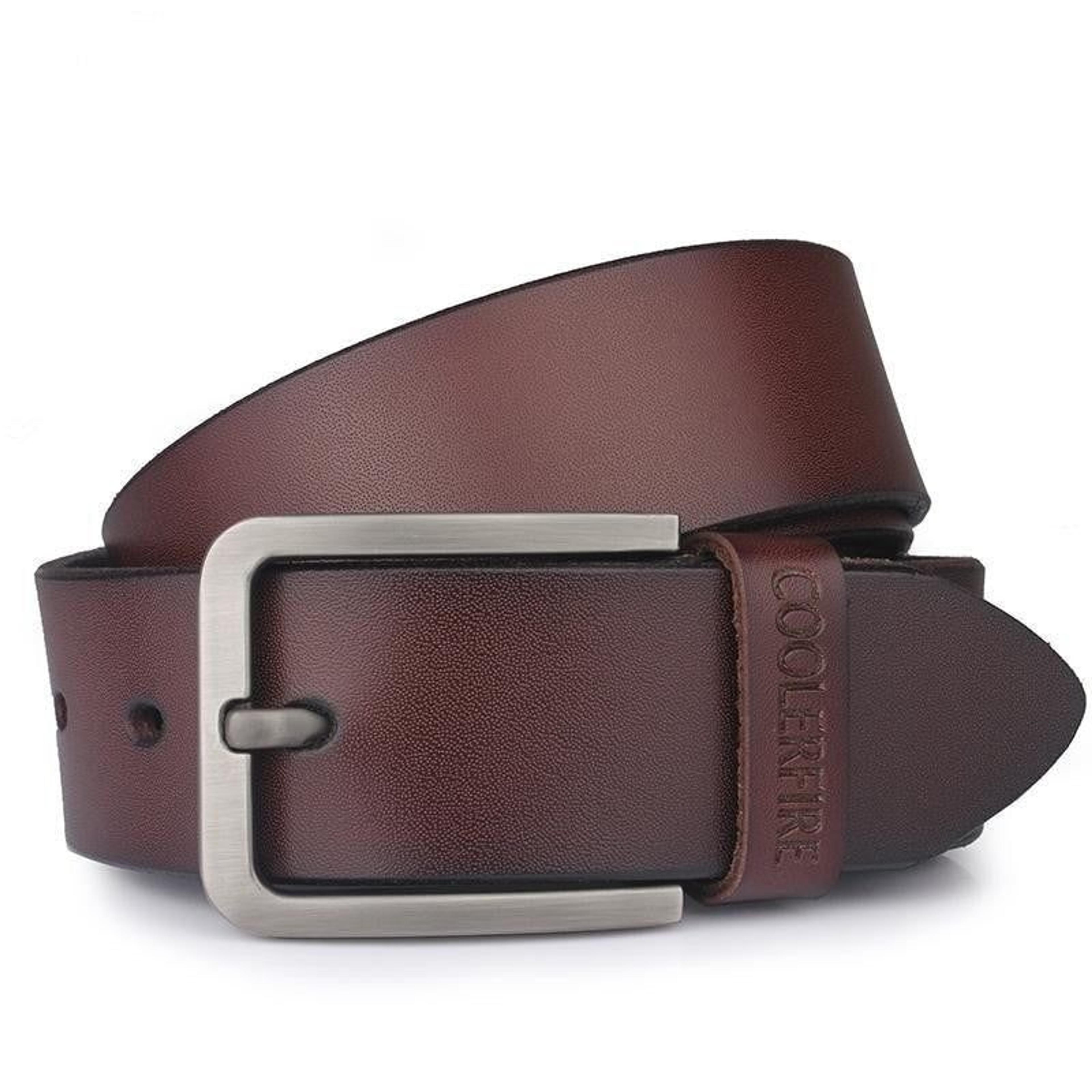 Men's High Quality Genuine Leather Fashion Luxury Wide Designer Belt - Coffee Brown / 120cm