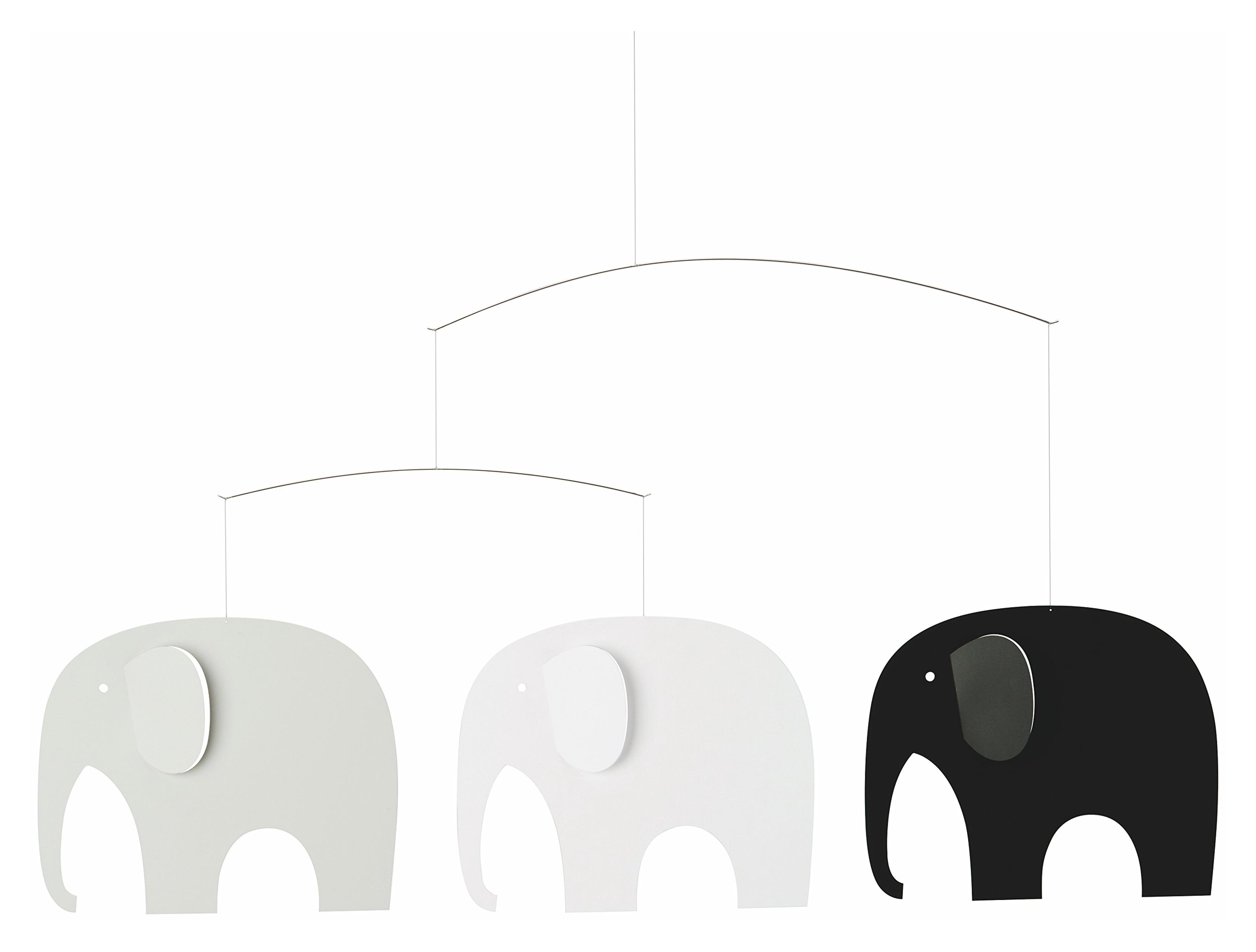 Flensted Mobiles Elephant Party Mobile, Black Mobile, 25-Inches