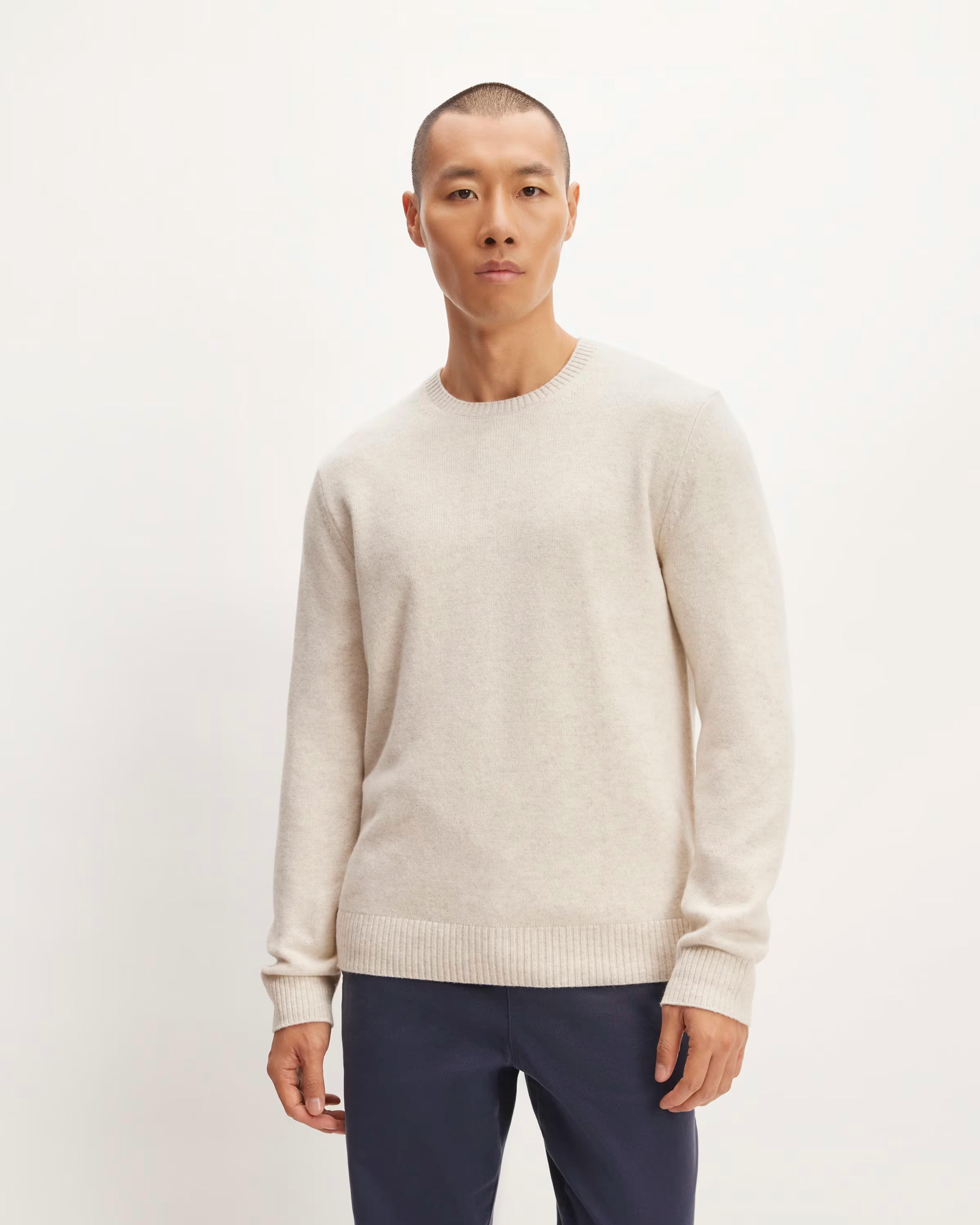 The Premium Merino Crew Neck Sweater Heathered Oat – Everlane