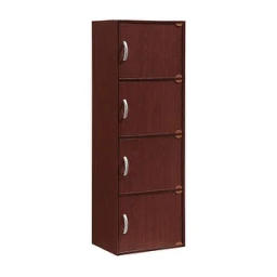 Hodedah 4 Door Enclosed Multipurpose Storage Cabinet for Home/Office, Mahogany - 35 - Overstock - 37105130
