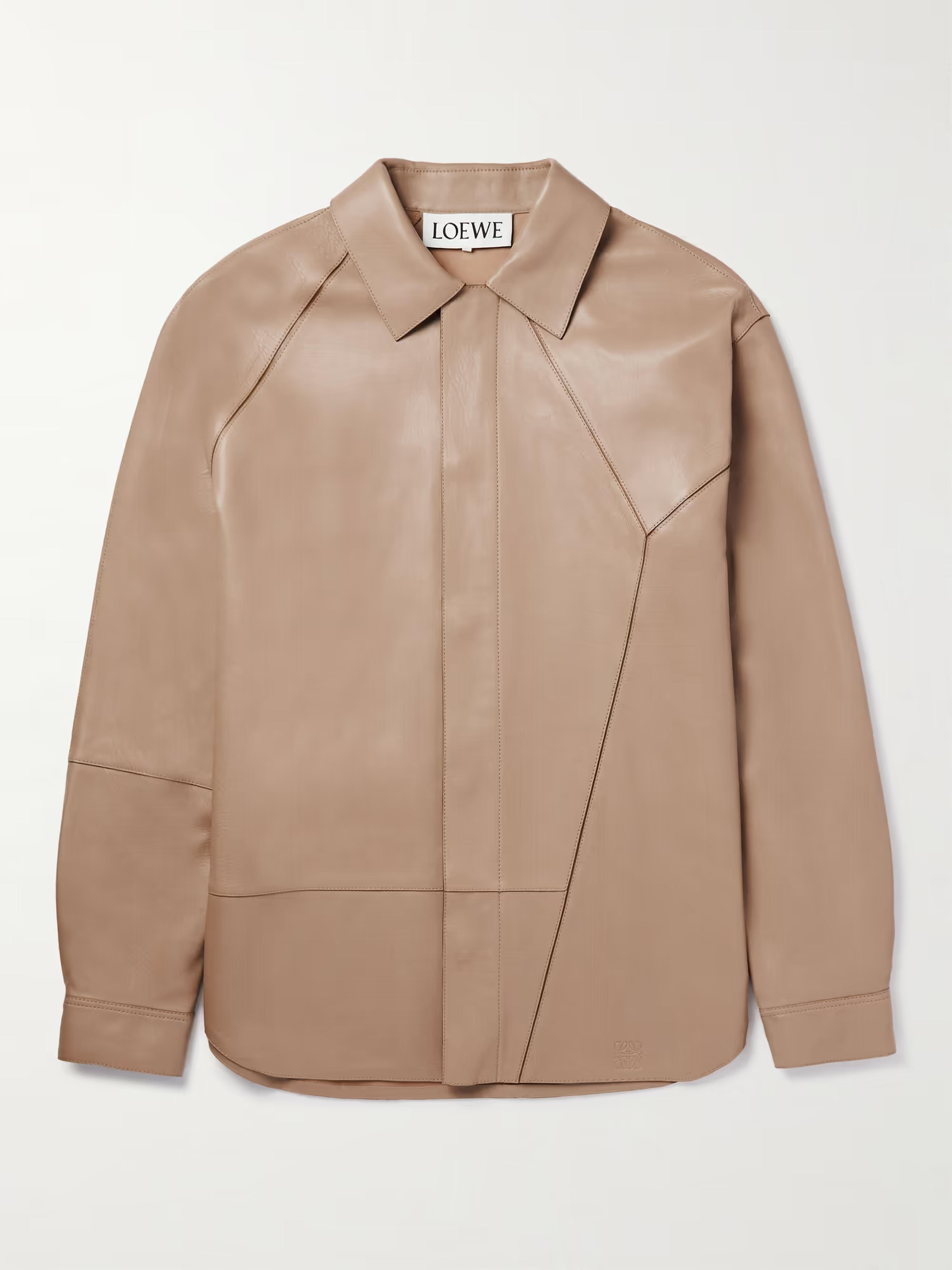 LOEWE Puzzle Logo-Debossed Leather Overshirt | MR PORTER