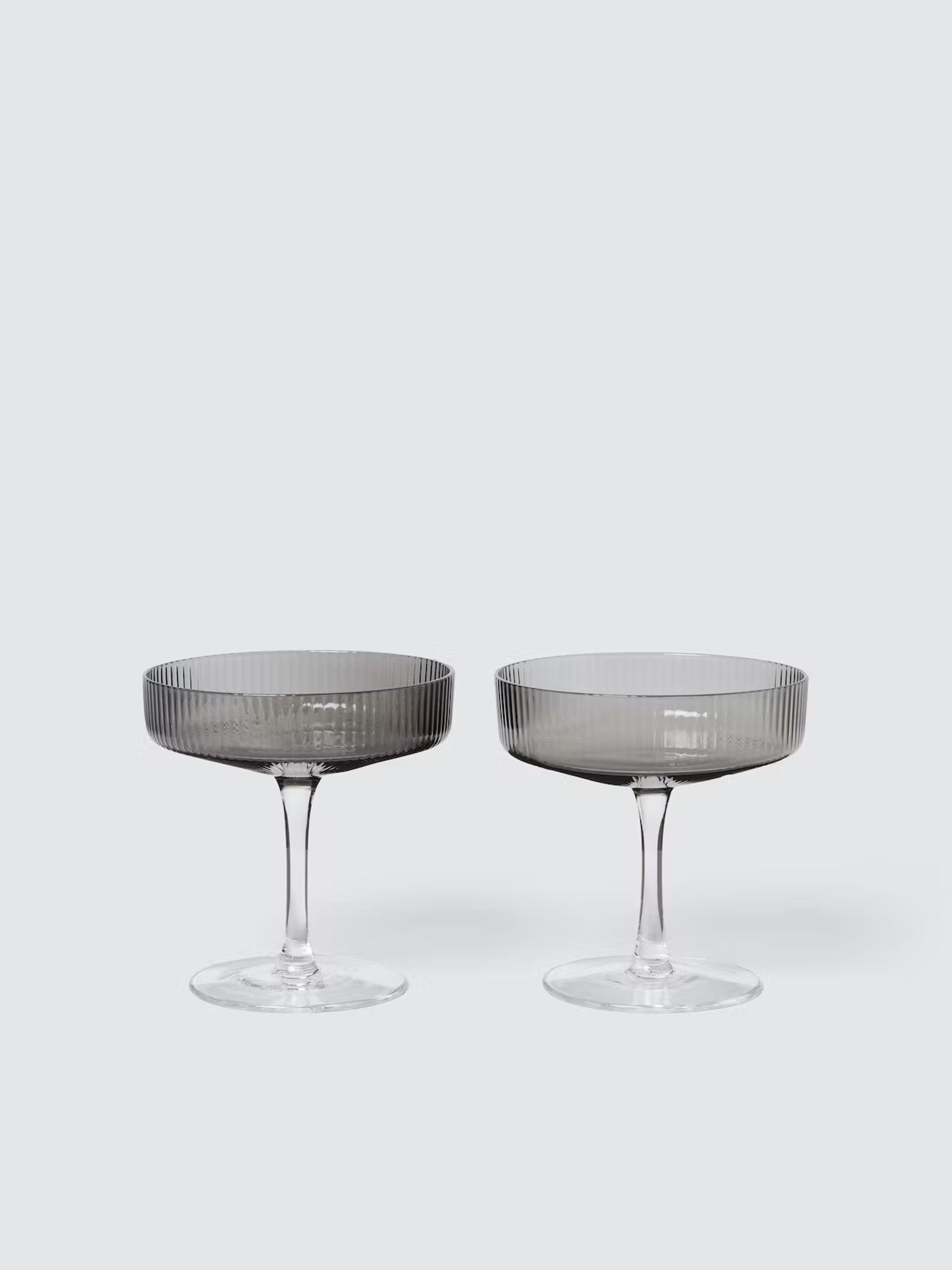 ferm LIVING Ripple Champagne Saucers, Set of 2 | Verishop