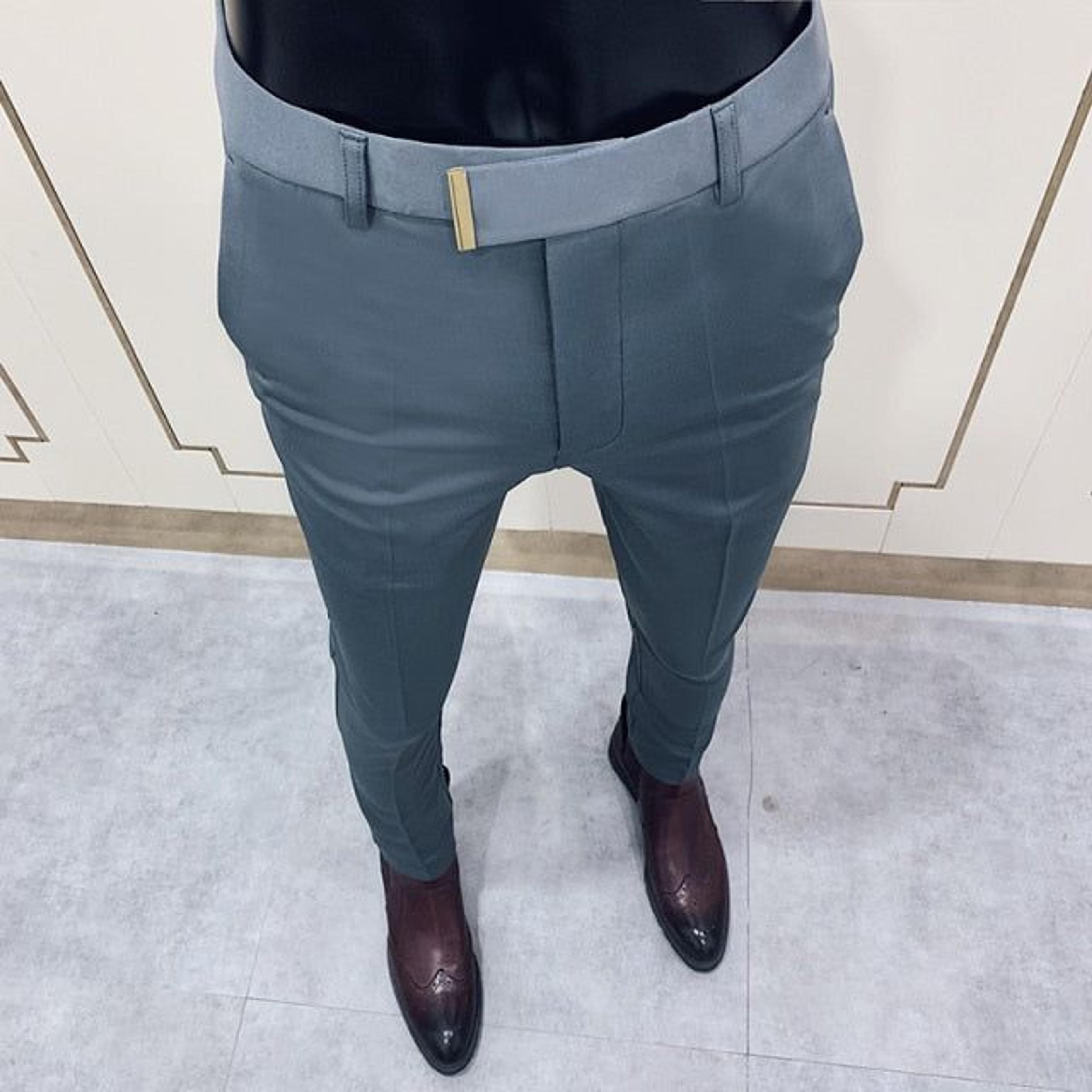 Aidase Spring 2021 Men Pants Korean Slim Fit Men Casual Ankle Length Pants Streetwear Men High Quality Black Gray Dress Suit Pant Man - 616 black / 29