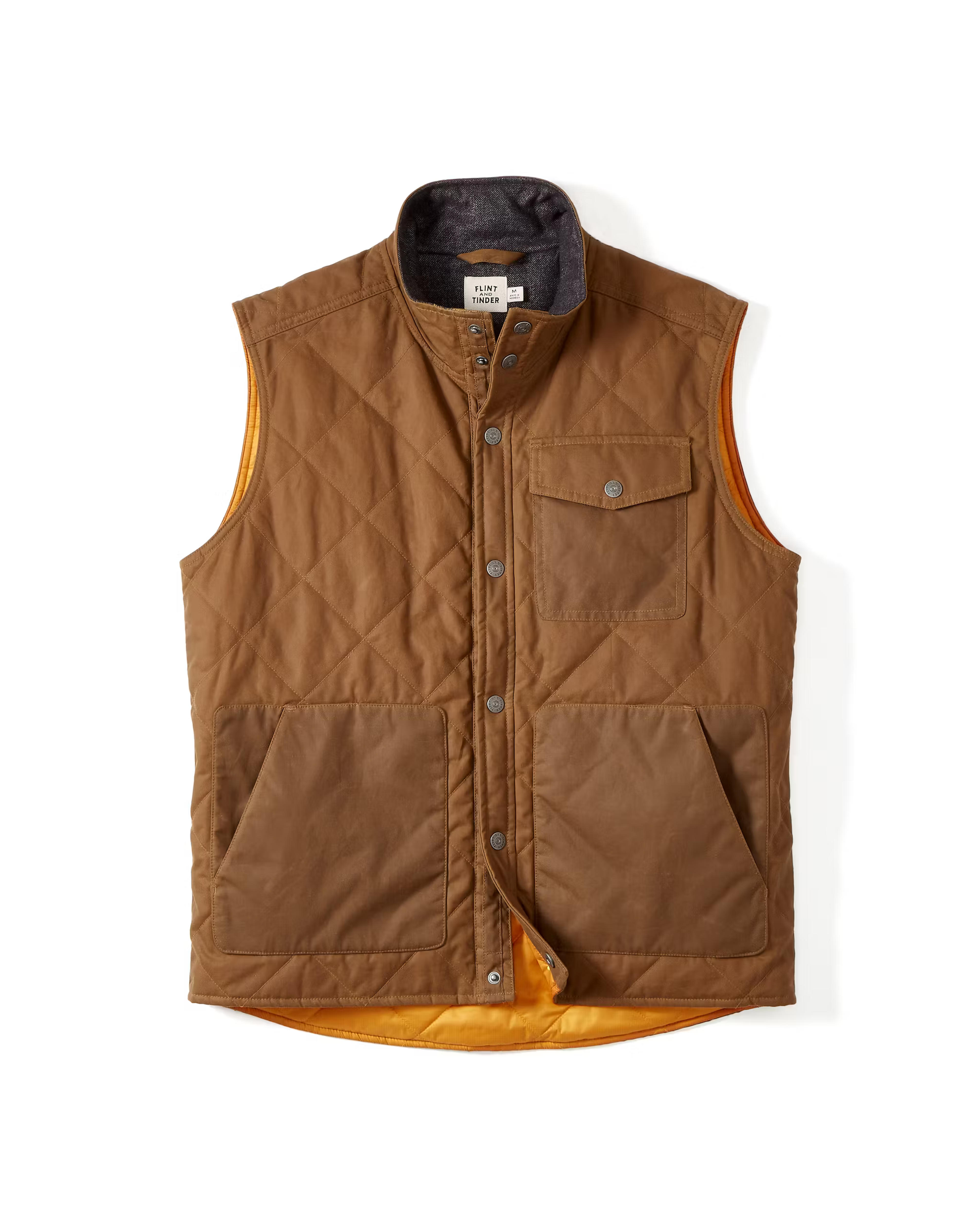 Flint and Tinder Quilted Waxed Vest - Brown | Vests | Huckberry