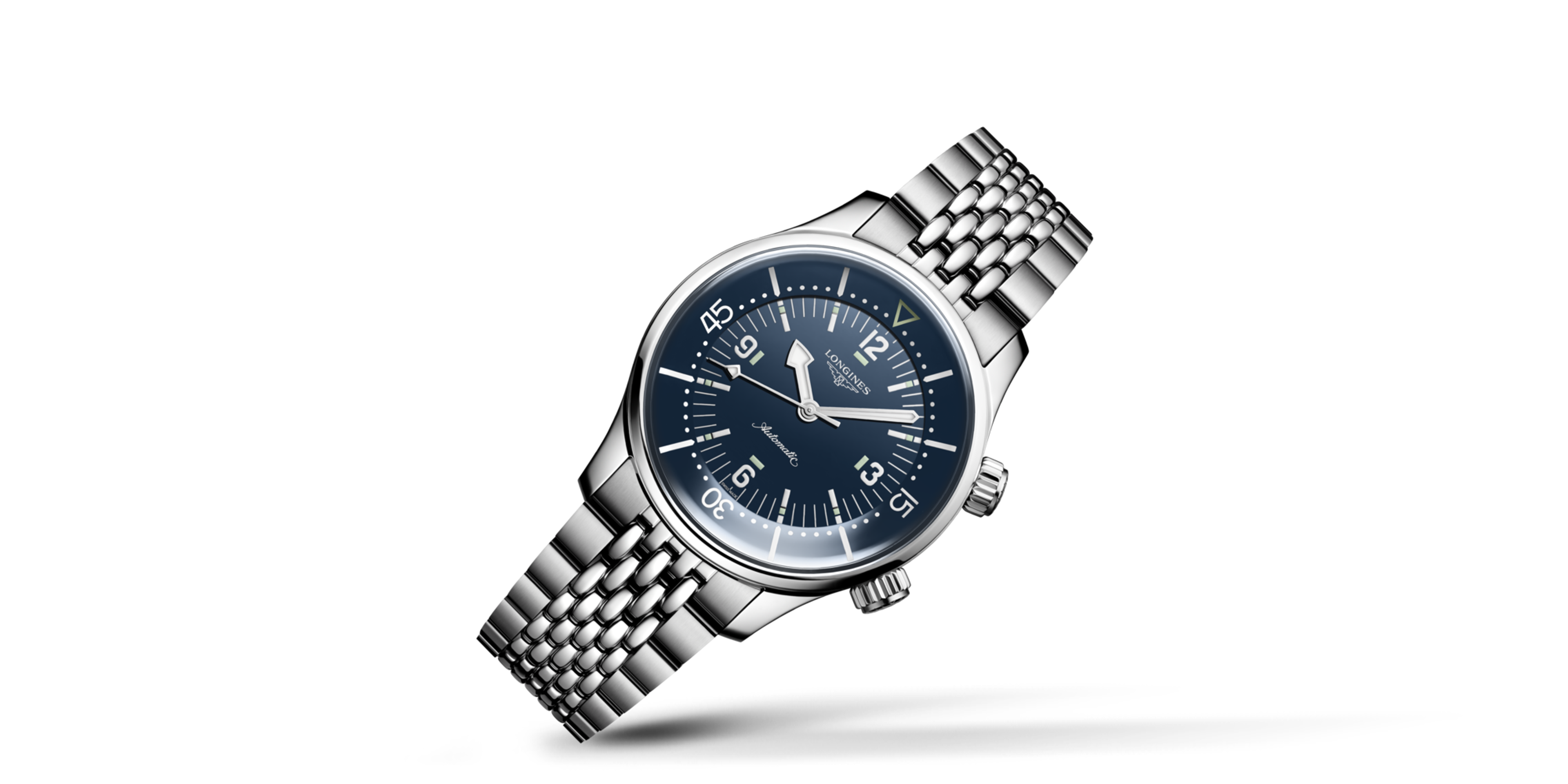 LONGINES LEGEND DIVER Automatic, Stainless Steel, Blue Lacquered Polished Dial, Bracelet Watch | Longines® US