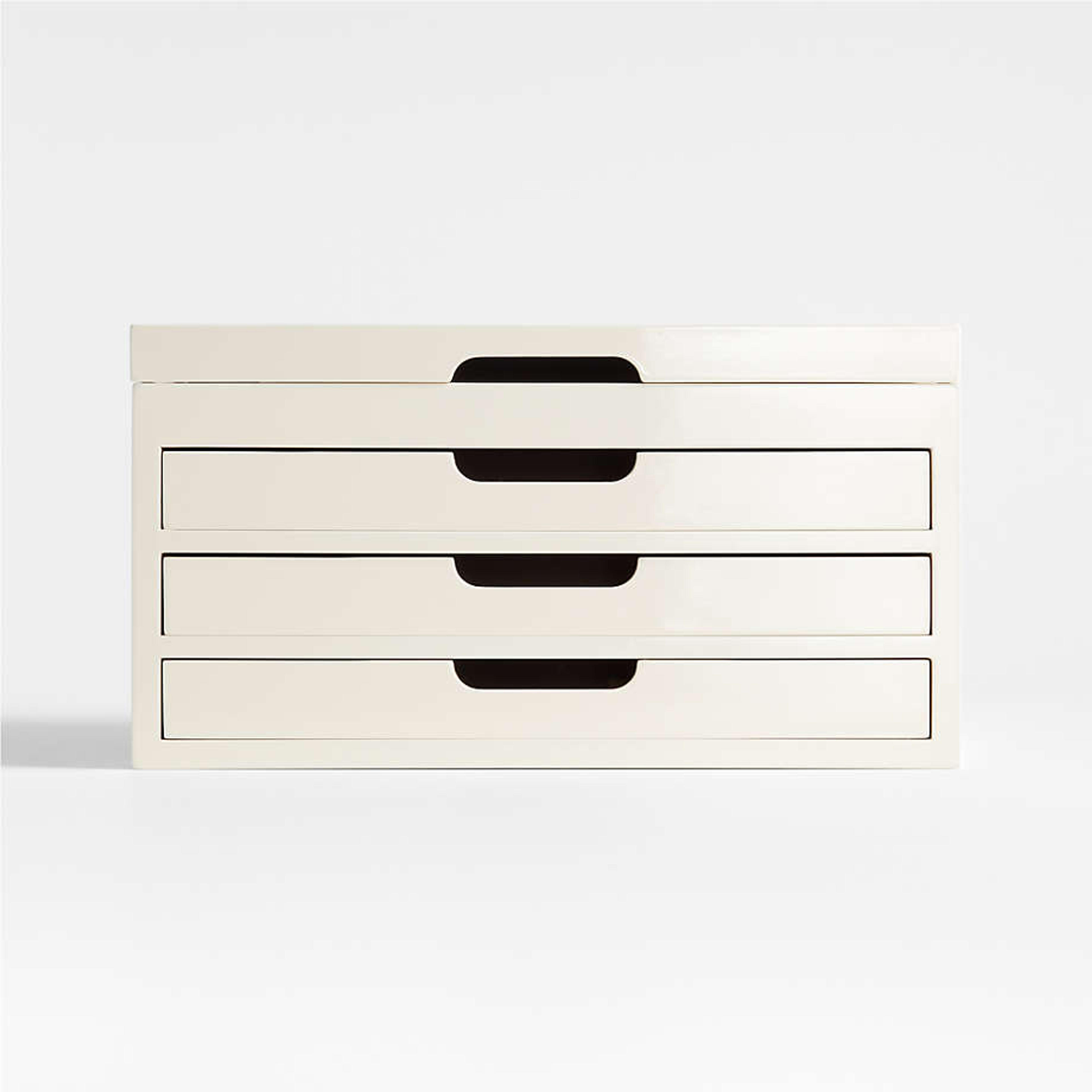 Extra-Large Cream White Wood Jewelry Box + Reviews | Crate & Barrel