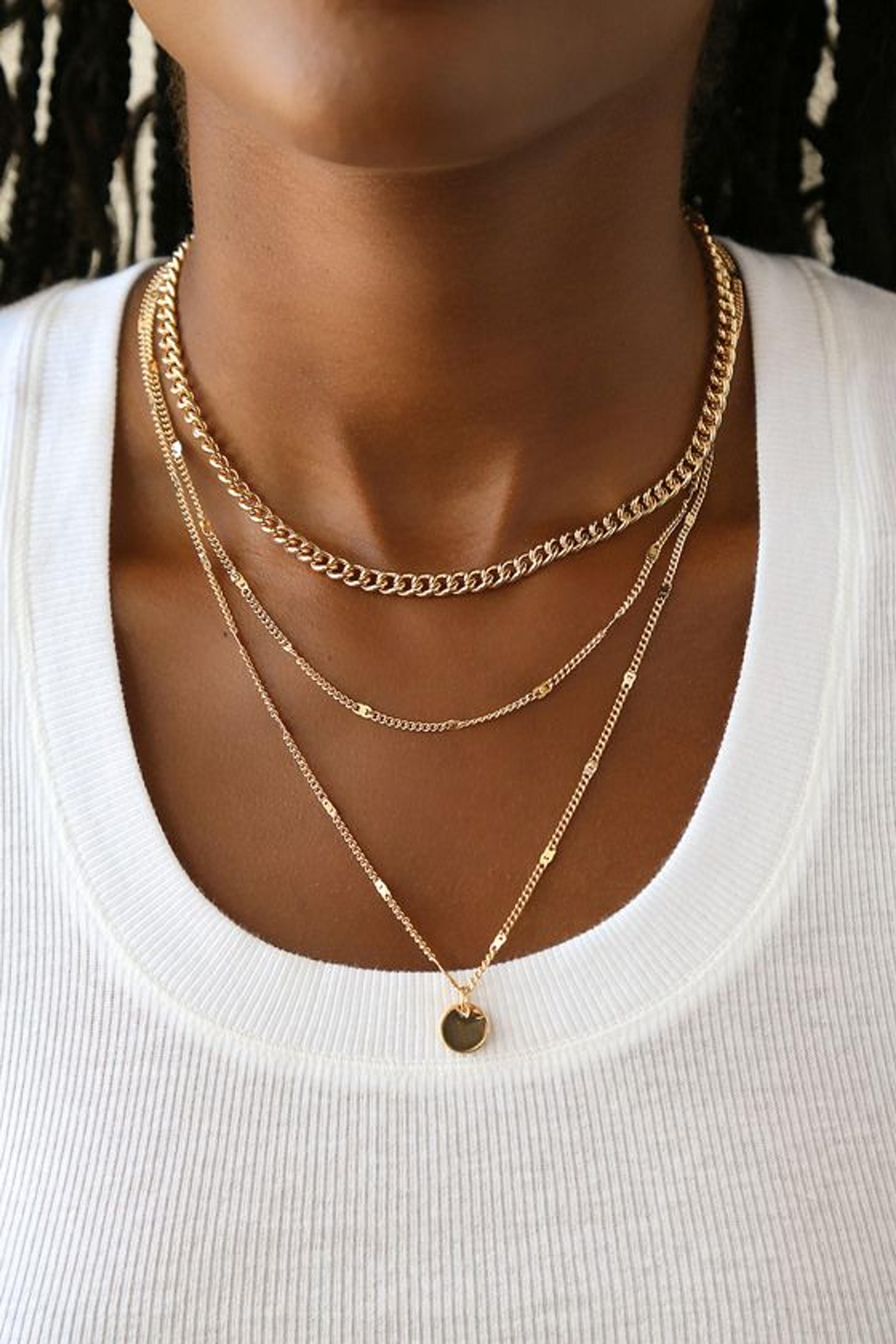 Three-Way Tie Gold Necklace Set