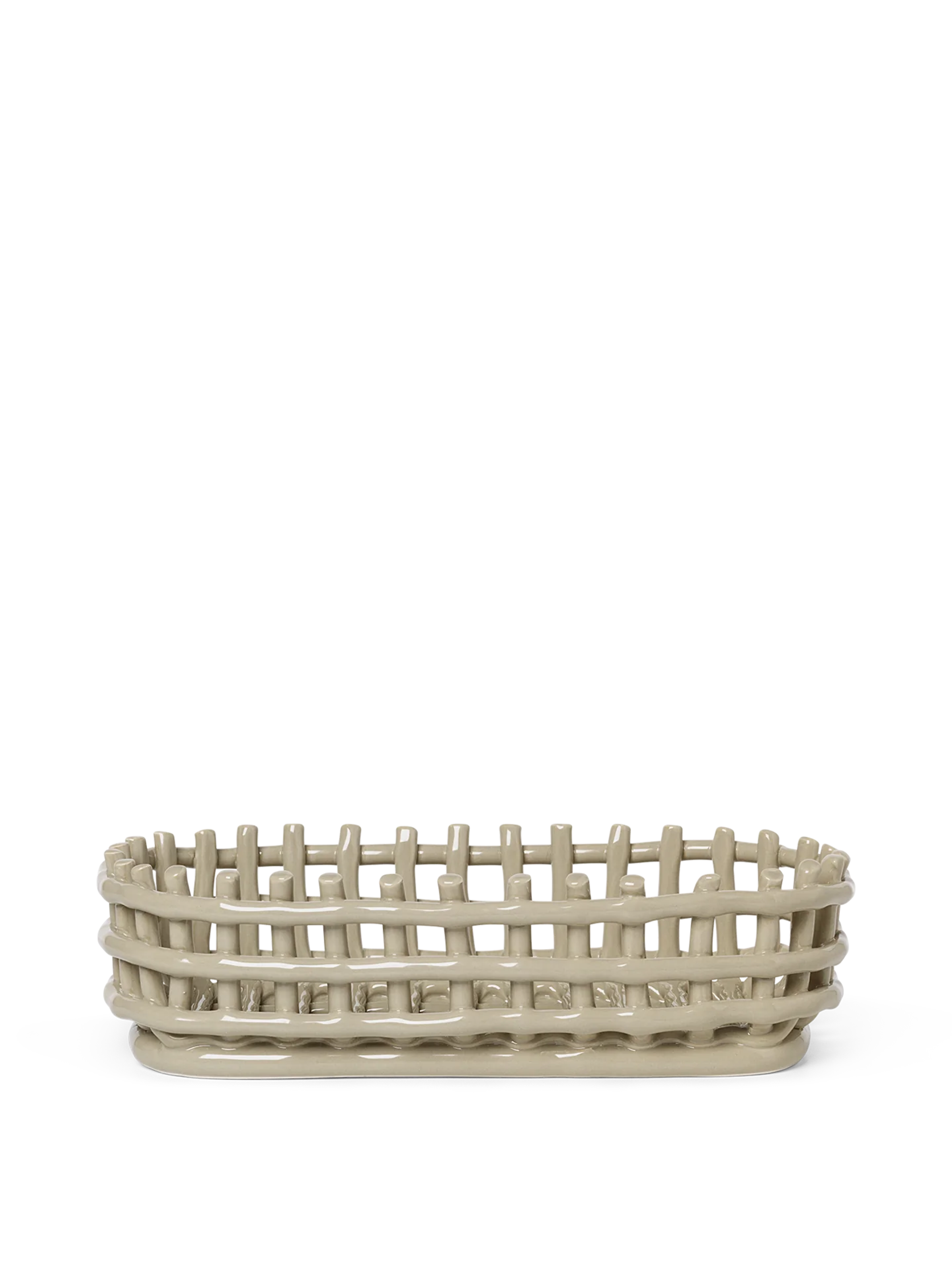 Ceramic Basket - Oval - Cashmere