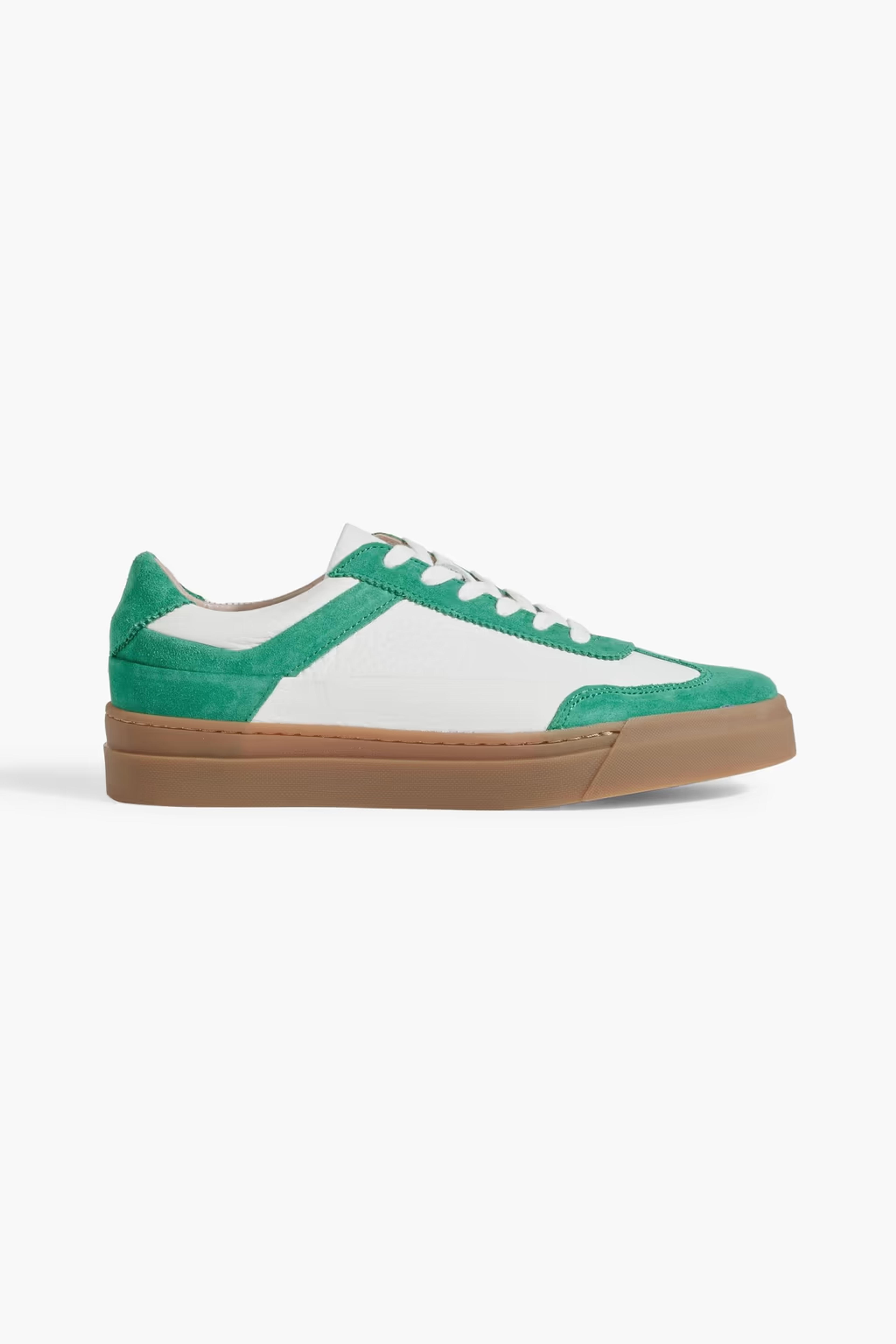 IRIS & INK Gina leather and suede sneakers | Sale up to 70% off | THE OUTNET