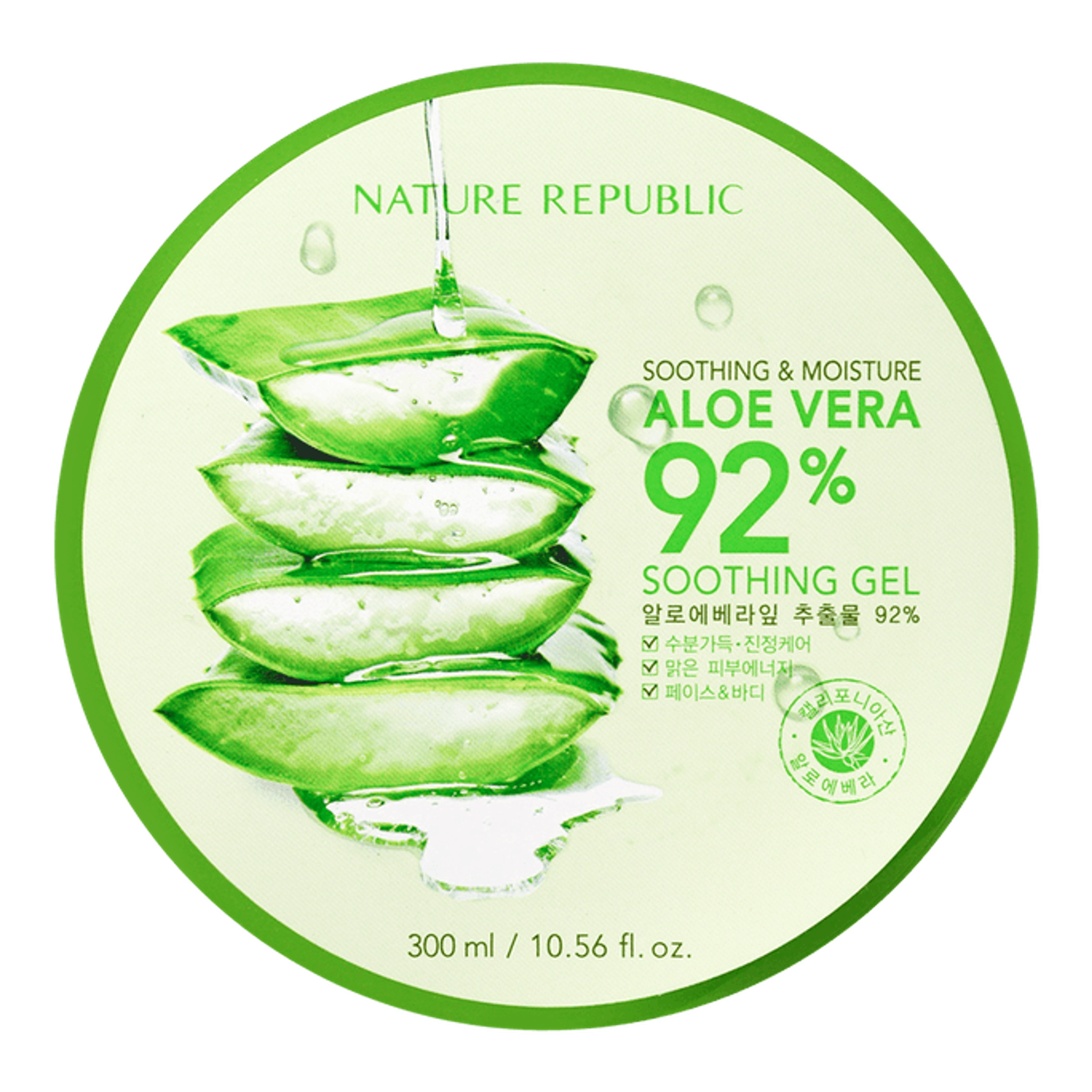 NATURE REPUBLIC Soothing And Moisture Aloe Vera 92% Soothing Gel, 300ml | Yami