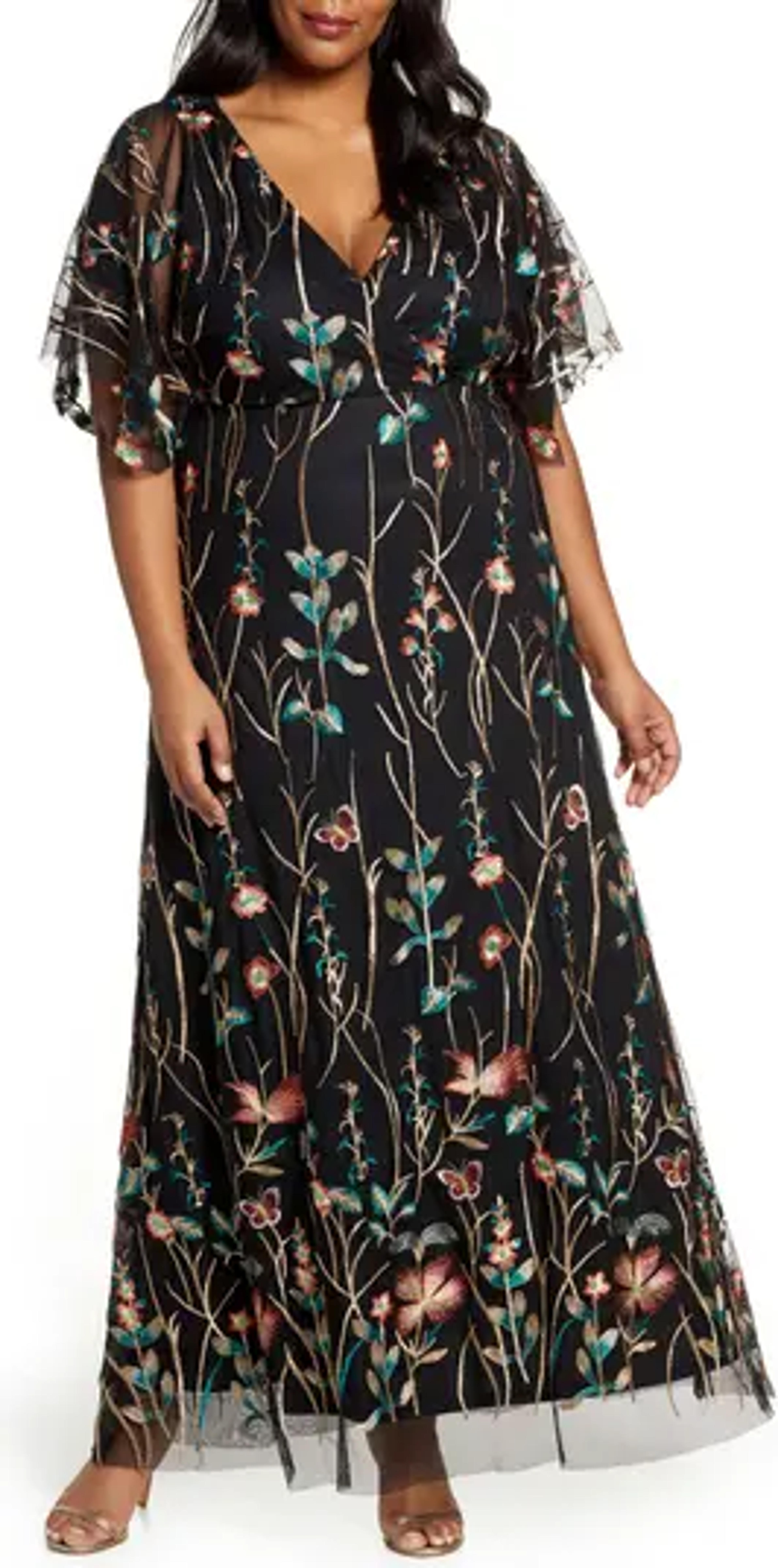Kiyonna Embroidered Elegance Floral Gown | Nordstrom