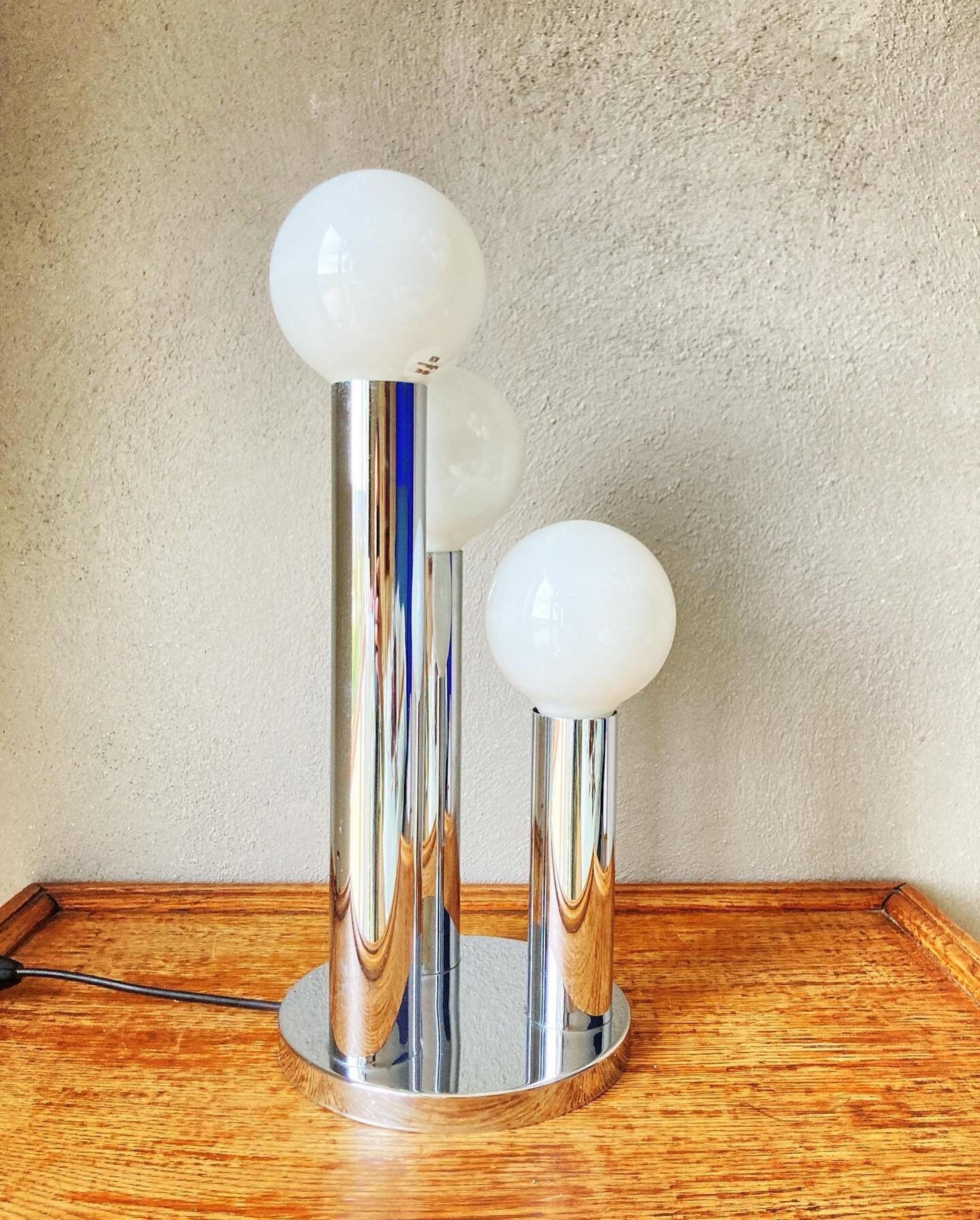 Vintage Space Age Chrome Table Lamp - Etsy