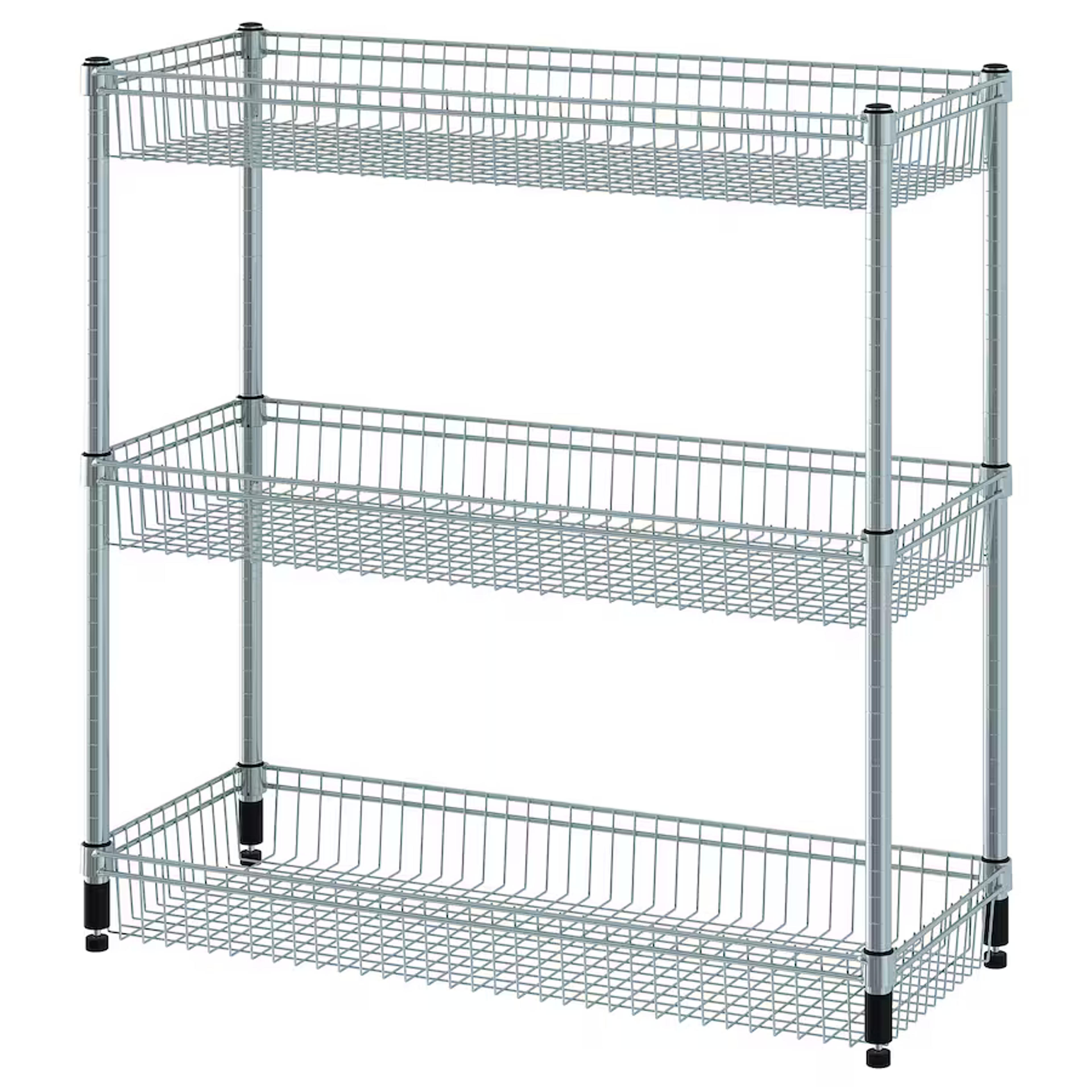 OMAR shelving unit with 3 baskets, galvanised, 92x36x94 cm - IKEA